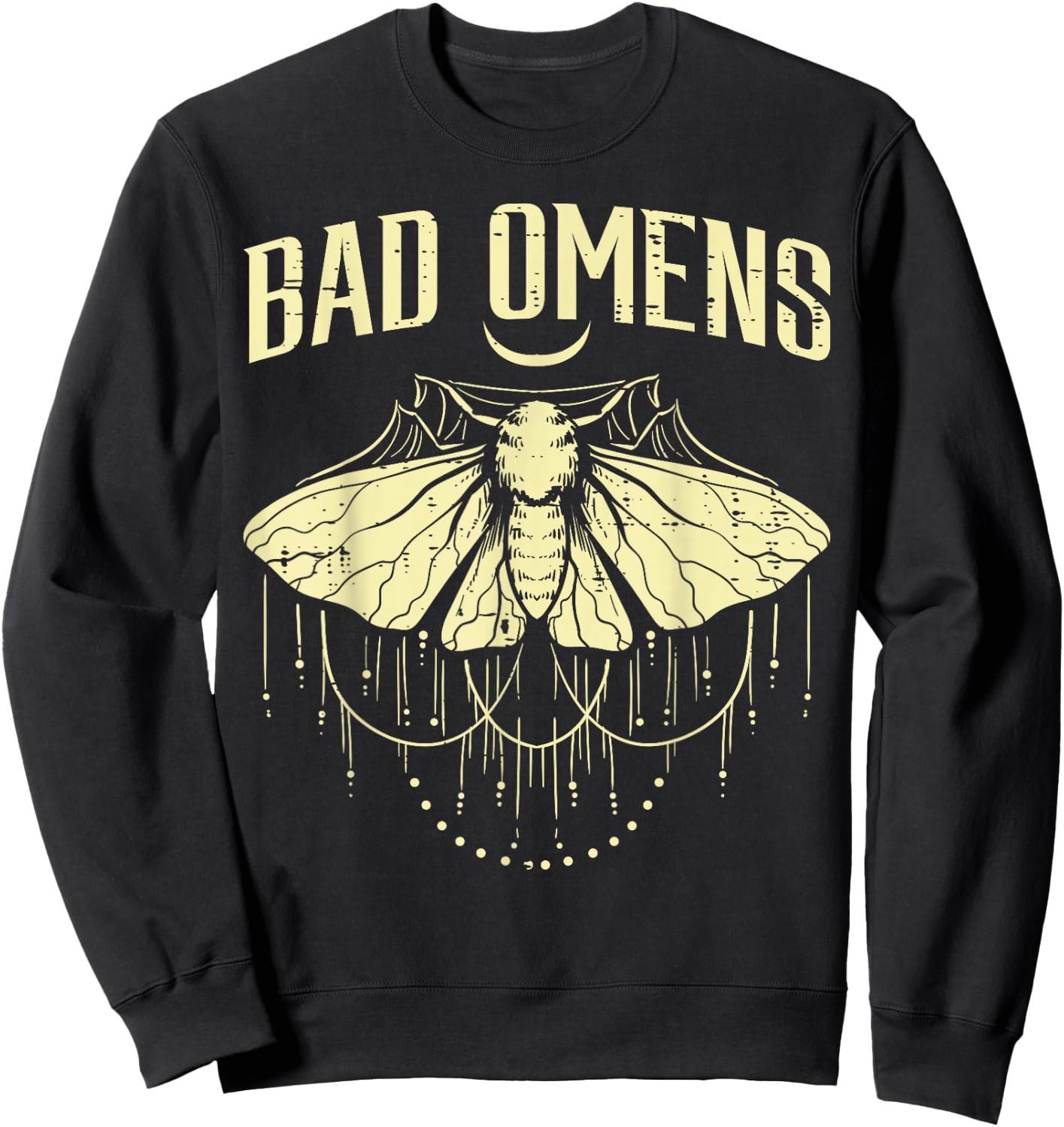Moth Bad Omens Funny Myth Superstitions Women Men Kids Youth Sweatshirt - Sweatshirt | Black