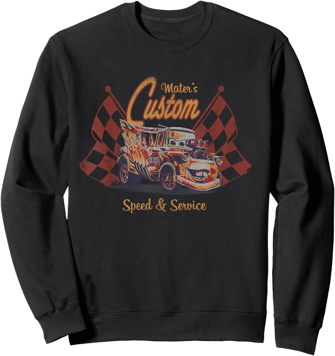 Disney and Pixar’s Cars Mater’s Custom Speed & Service Retro Sweatshirt - Sweatshirt | Black