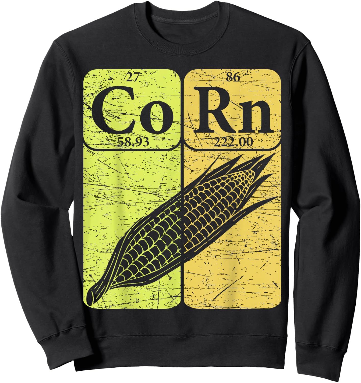 Corn Periodic Table Elements Corn Lover Retro Sweet Corn Sweatshirt - Sweatshirt | Black