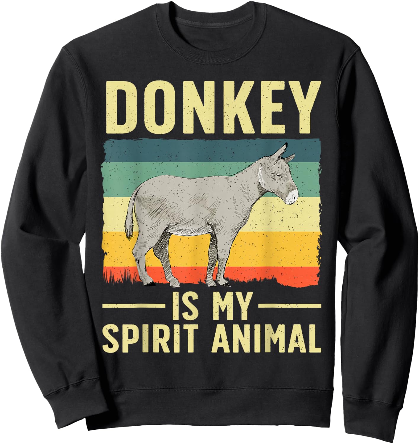 Cool Donkey Design Women Farmer Wild Donkey Lover Sweatshirt - Sweatshirt | Black