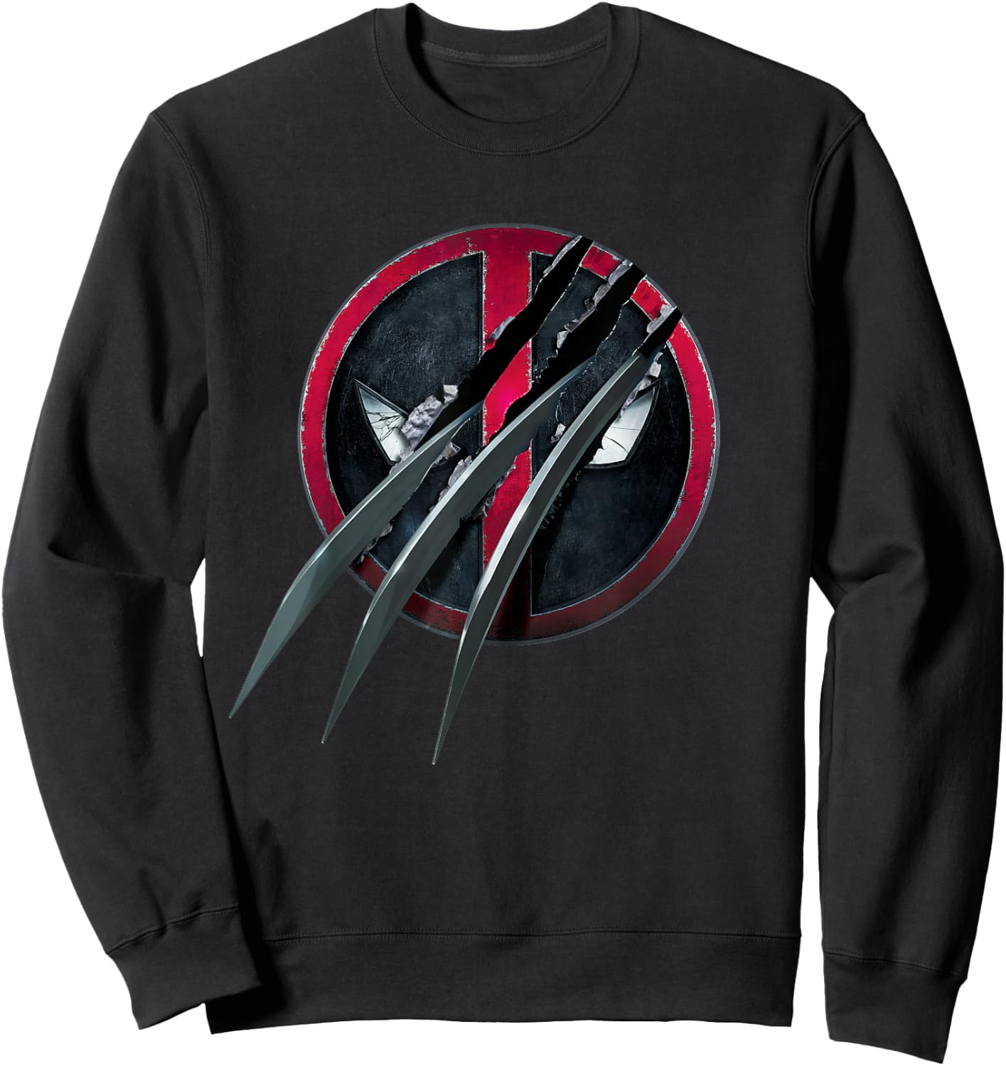 Marvel Deadpool & Wolverine Adamantium Claw Split Logo Sweatshirt - Sweatshirt | Black