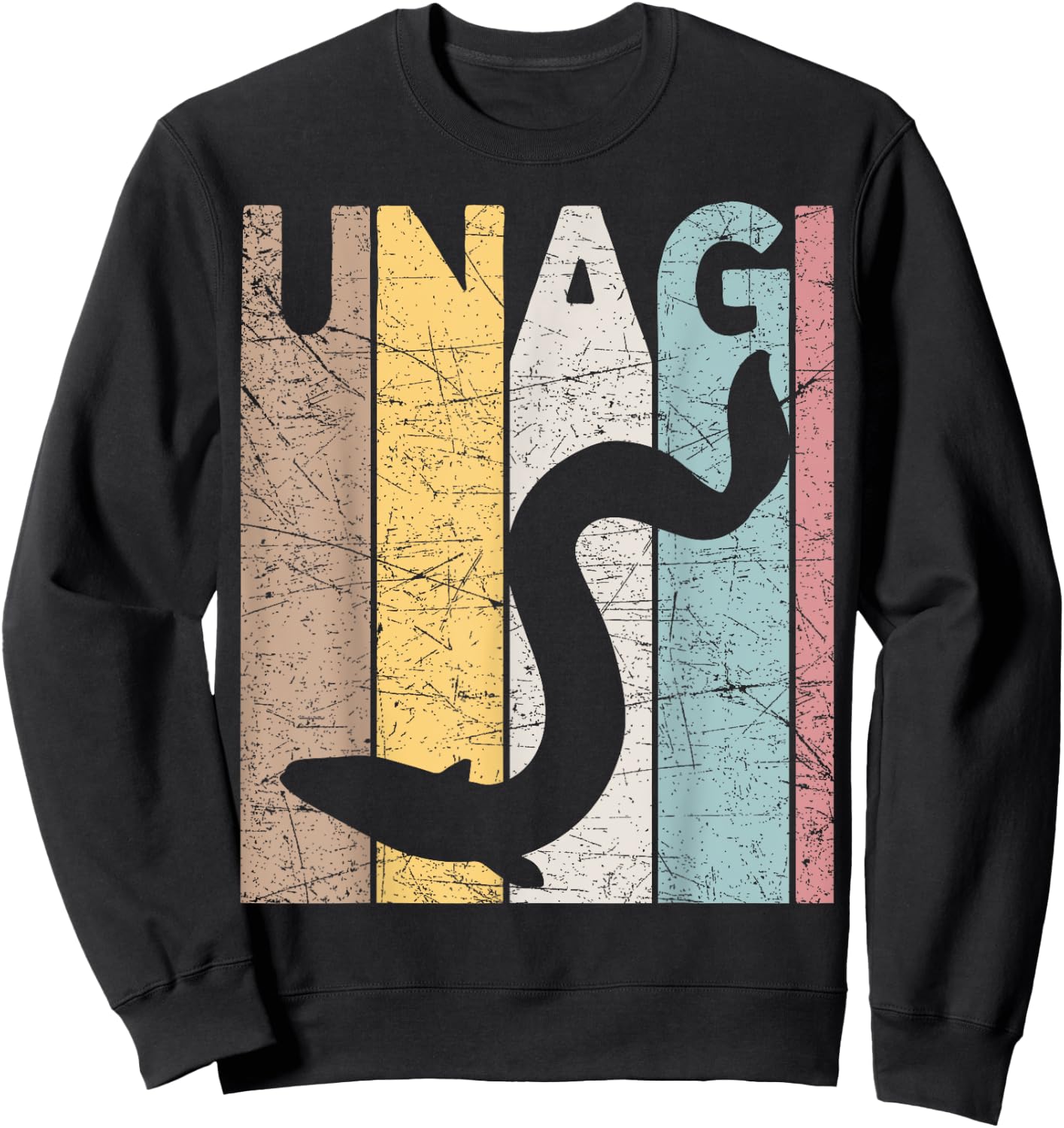 Unagi Vintage Japanese Food Retro Japanese Eel Sweatshirt - Sweatshirt | Black