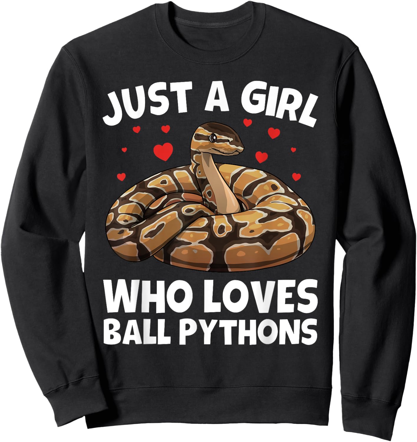 Ball Python Design For Girls Women Kids Ball Python Lover Sweatshirt - Sweatshirt | Black