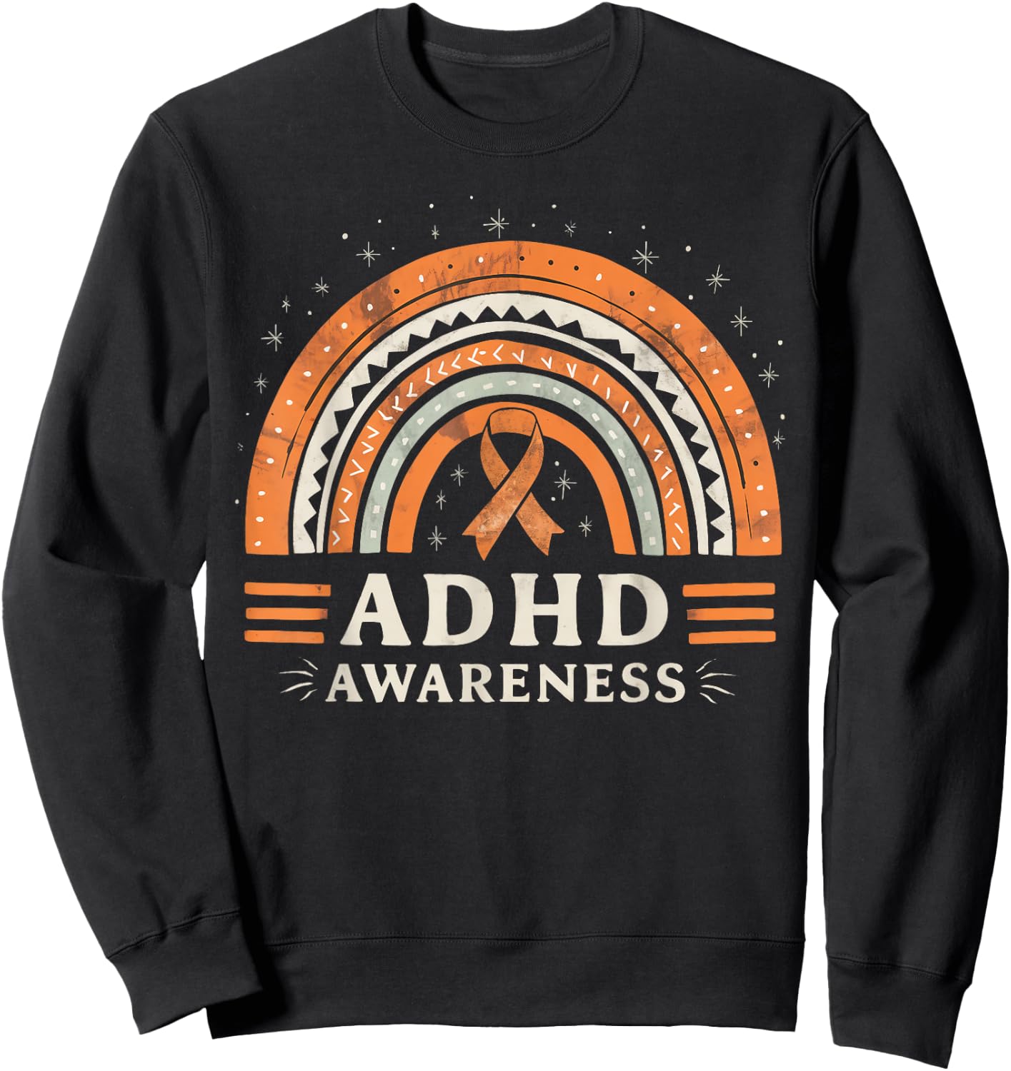 Orange Leopard Rainbow for ADHD Neurodiversity Awareness Sweatshirt - Sweatshirt | Black