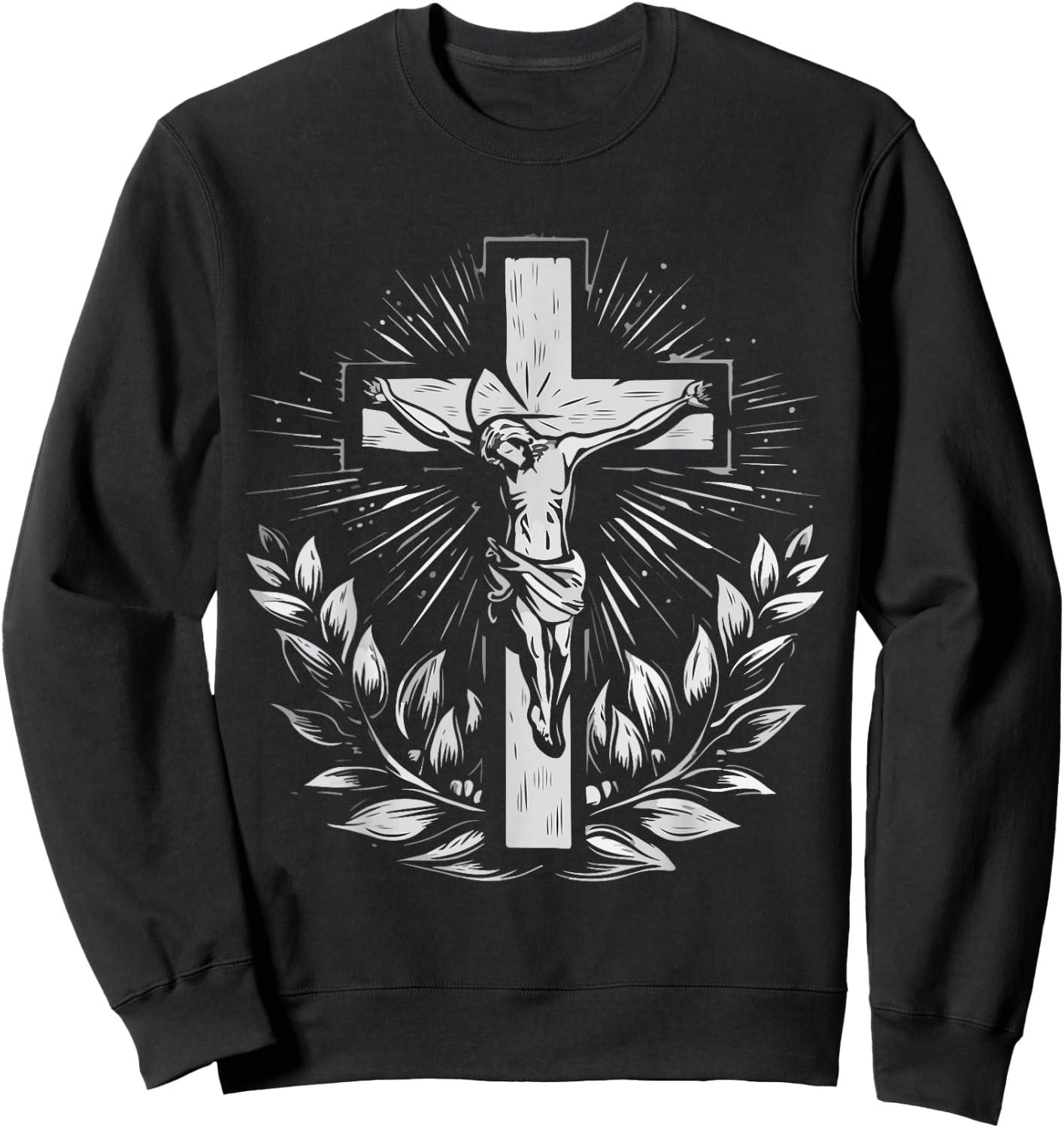 Crucifix Faith Christian Jesus Sweatshirt - Sweatshirt | Black
