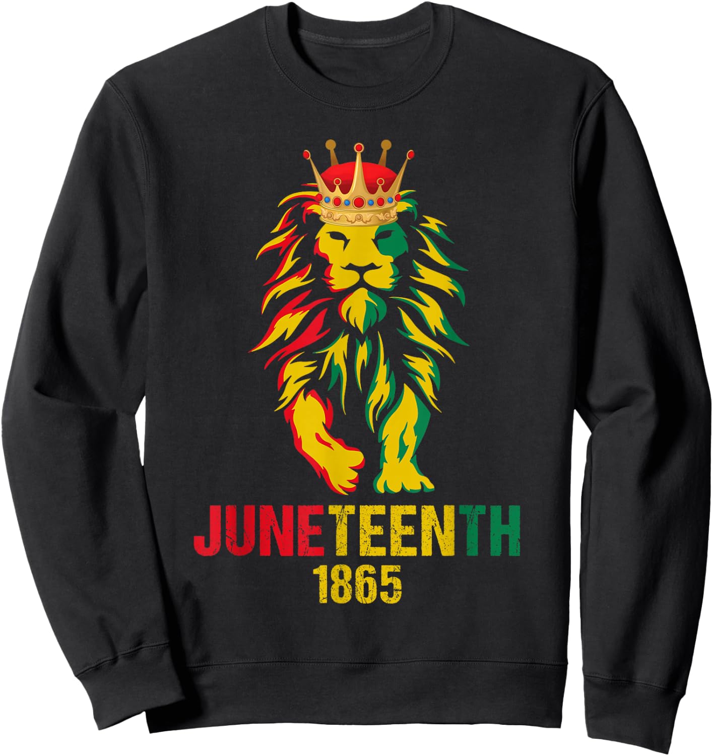 Juneteenth African American Black Lion 1865 King Women Sweatshirt - Sweatshirt | Black