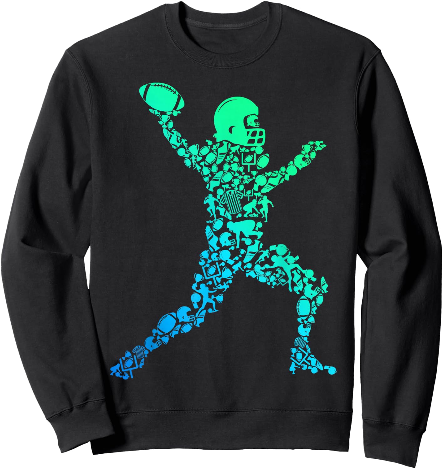 Football American Football Boys Kids Men Sweatshirt - Sweatshirt | Black