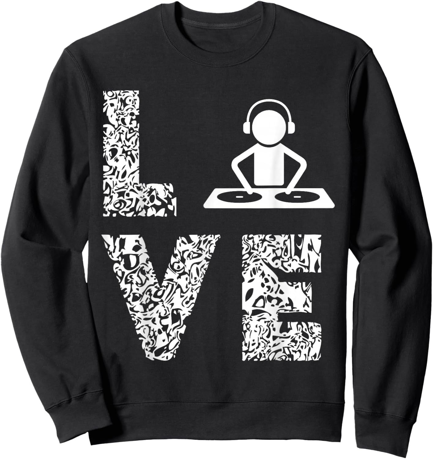 DJ Turntable Love Disc Jockey DJ Music Producer Sweatshirt - Sweatshirt | Black