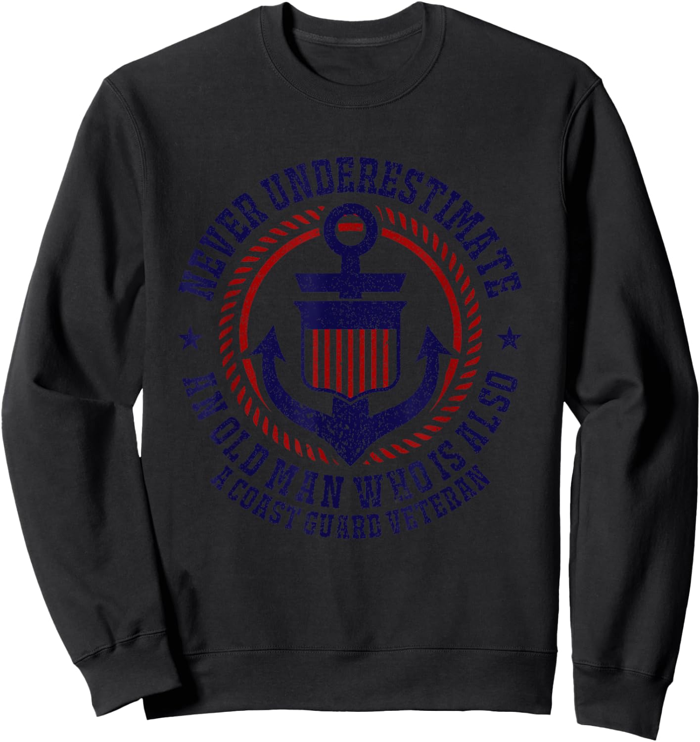 Coast Guard Veteran Shirt Funny Auxiliary Retirement Gift Sweatshirt - Sweatshirt | Black