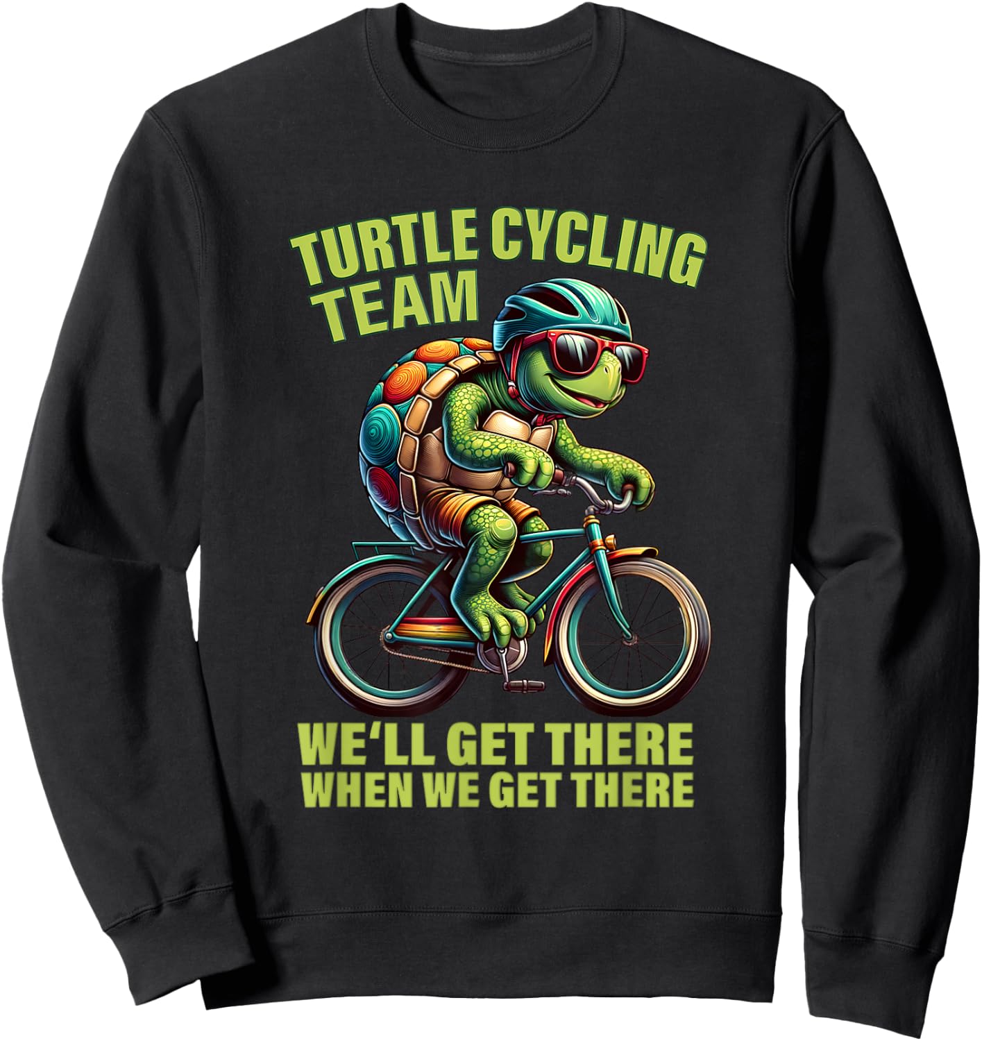 Funny Turtle Cycling Lover Cycle Team Cyclist Tour Bicycle Sweatshirt - Sweatshirt | Black