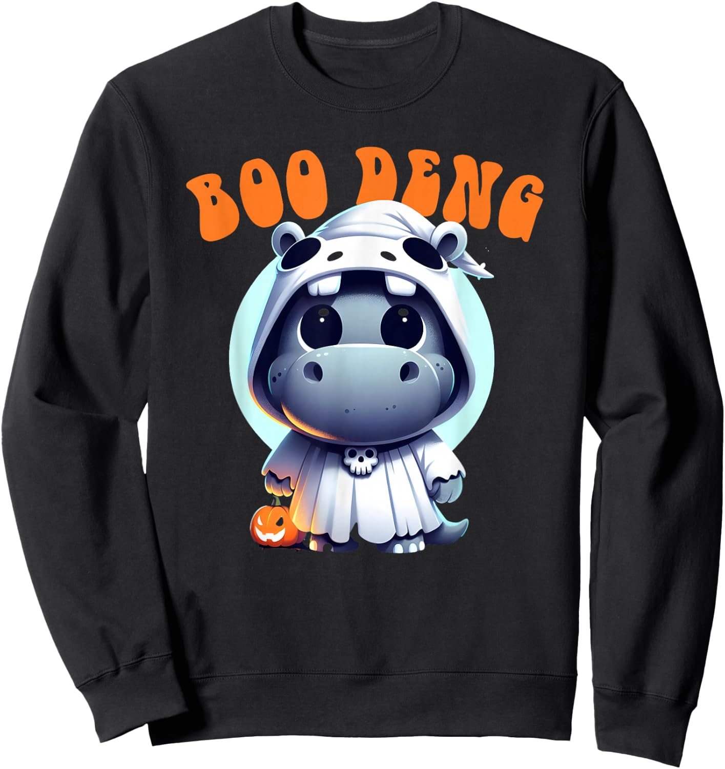 Cute BOO DENG My Moo Thang Baby Hippo Kids Halloween Costume Sweatshirt - Sweatshirt | Black