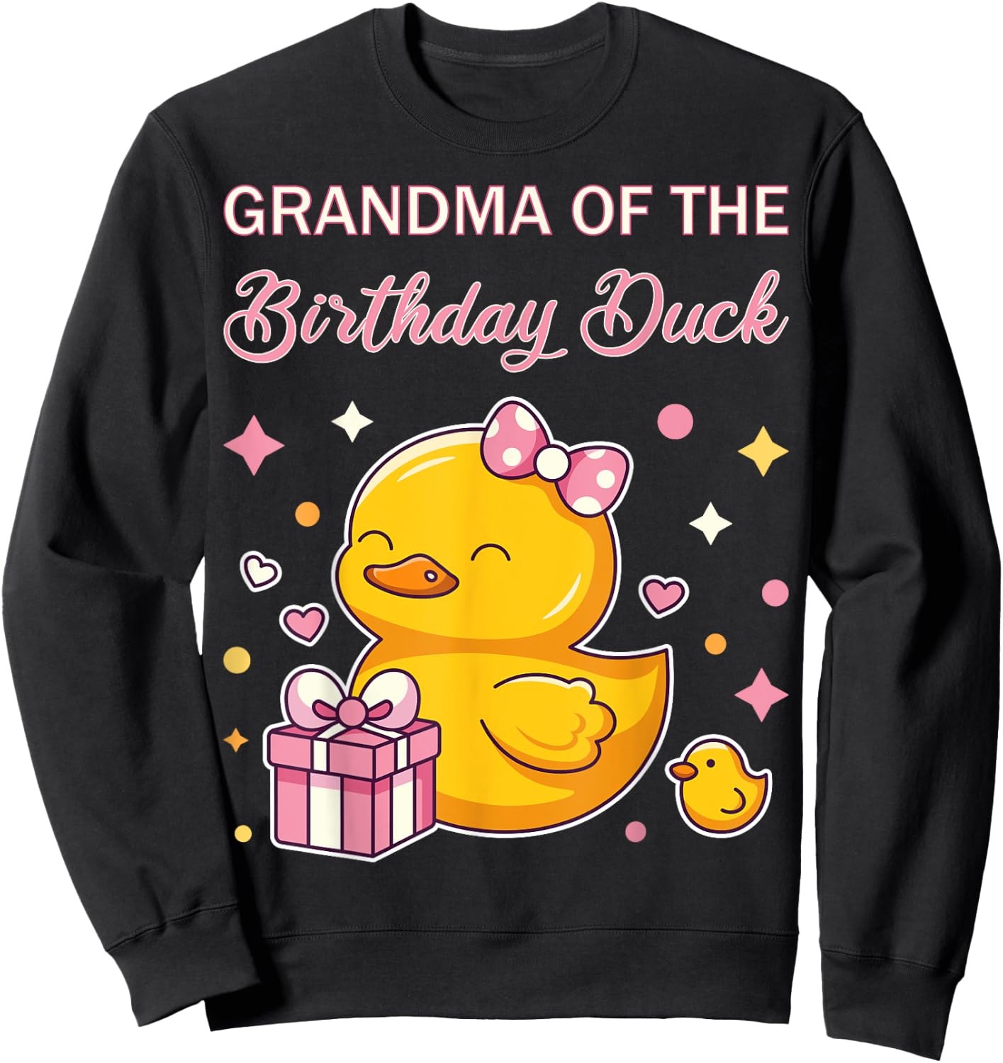 Grandma of the Birthday Duck Christmas Anime Party Outfit Sweatshirt - Sweatshirt | Black