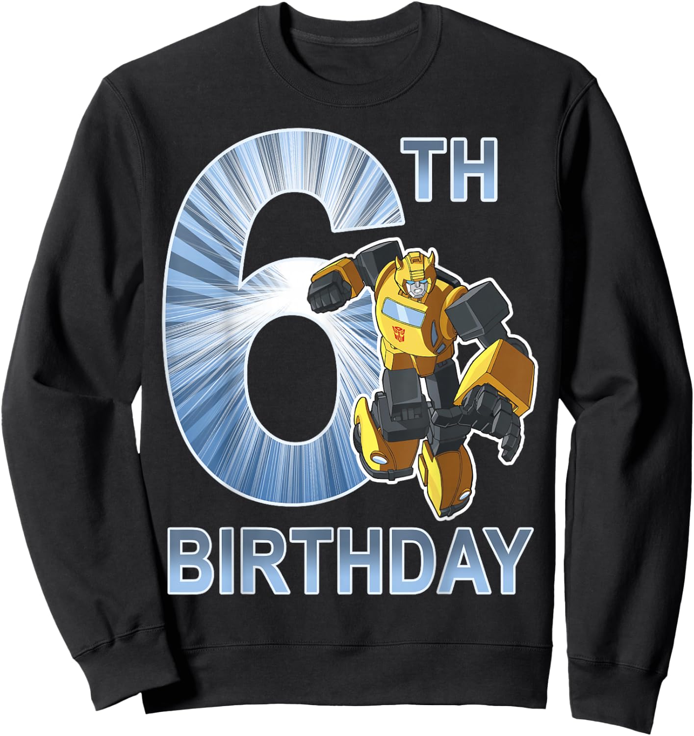 Transformers Bumblebee 6th Birthday Vintage Sweatshirt - Sweatshirt | Black