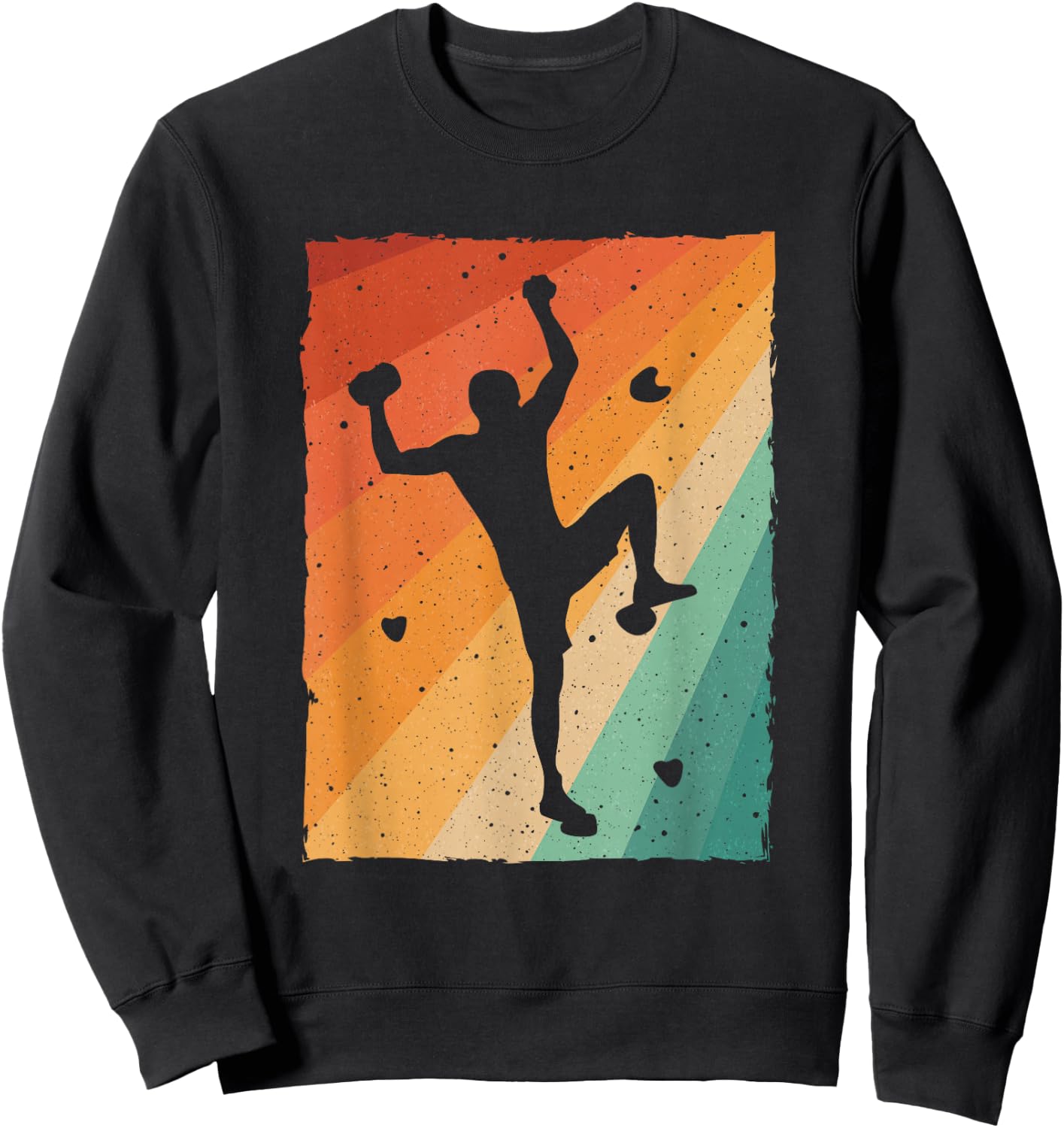 Vintage Bouldering Design Women Kids Rock Climbing Sweatshirt - Sweatshirt | Black