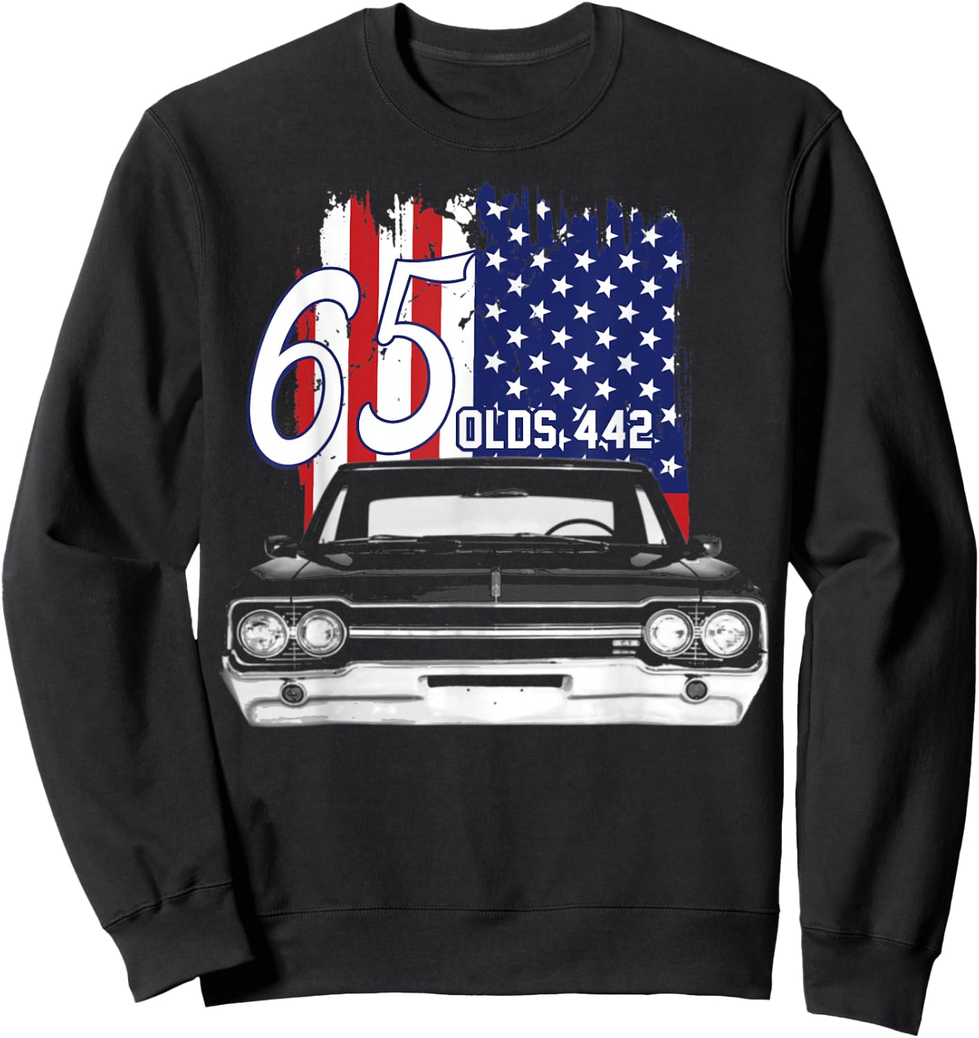 1965 65 Olds 442 Muscle Car Sweatshirt - Sweatshirt | Black