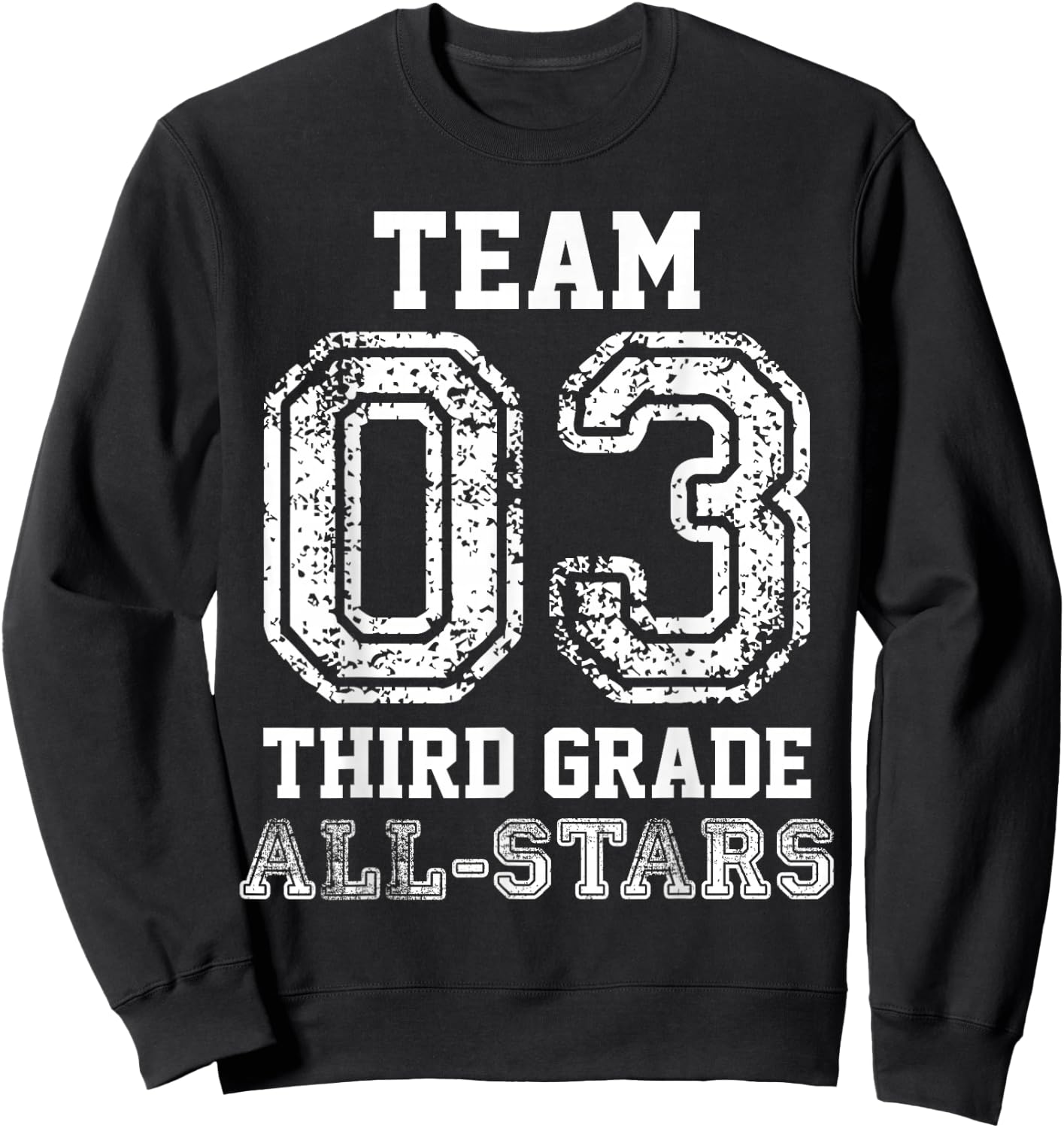 Elementary Team 3rd Grade All-Stars Sports Baseball Jersey Sweatshirt - Sweatshirt | Black