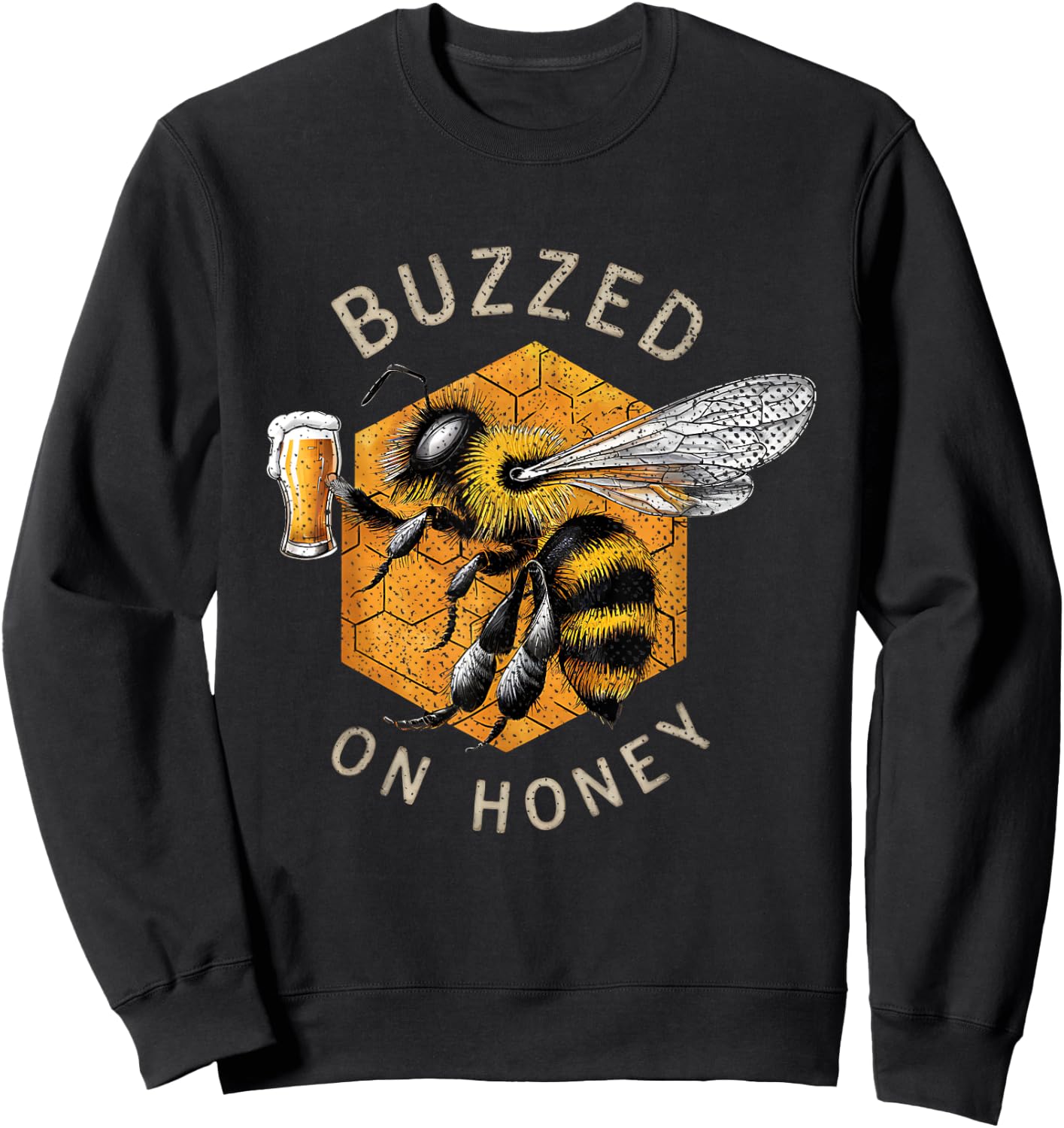 Mead Drinking Beer | Buzzed On Honey Mead Sweatshirt - Sweatshirt | Black