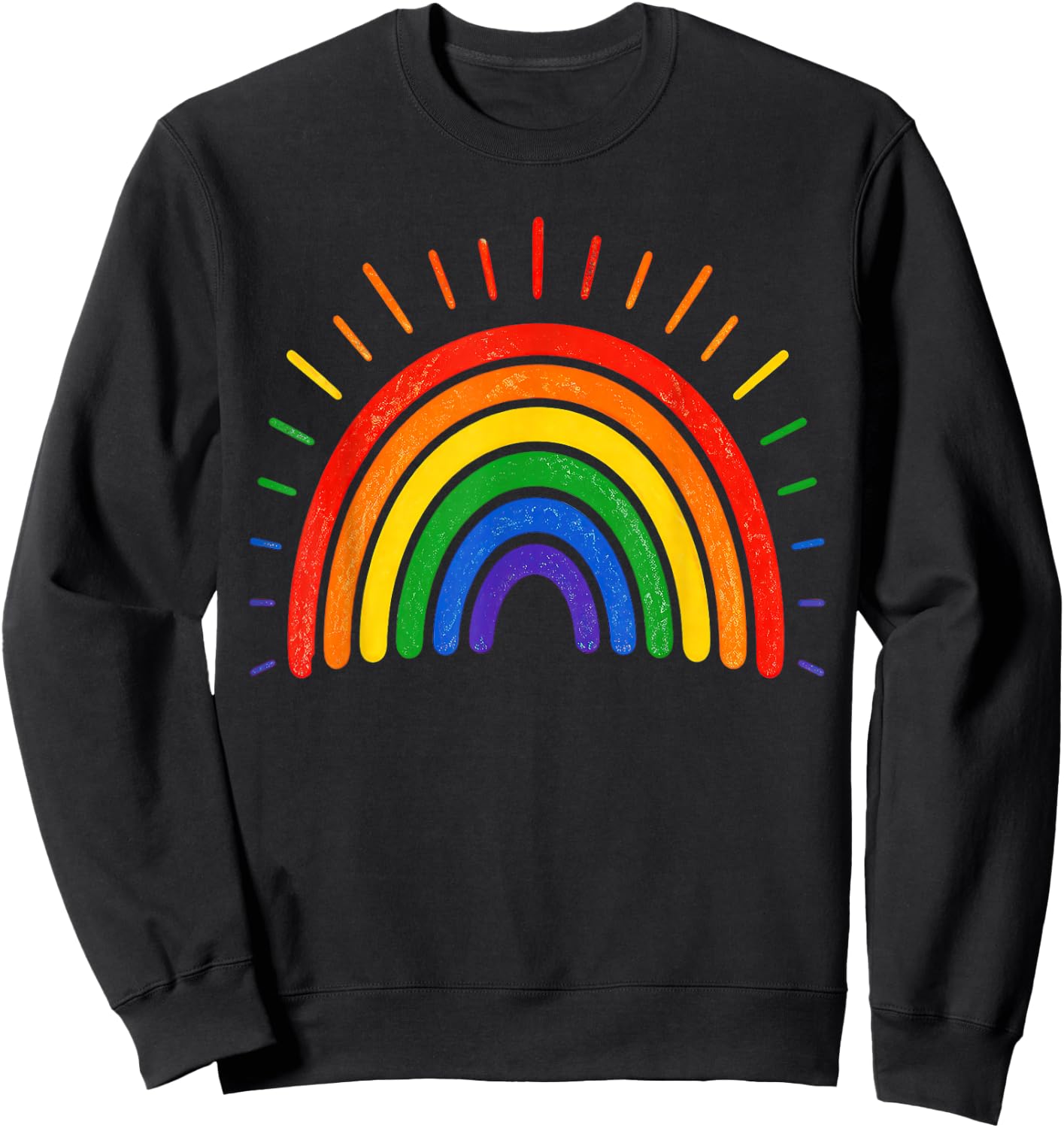 LGBTQ Rainbow Flag Gay Pride LGBT Awareness Month Sweatshirt - Sweatshirt | Black