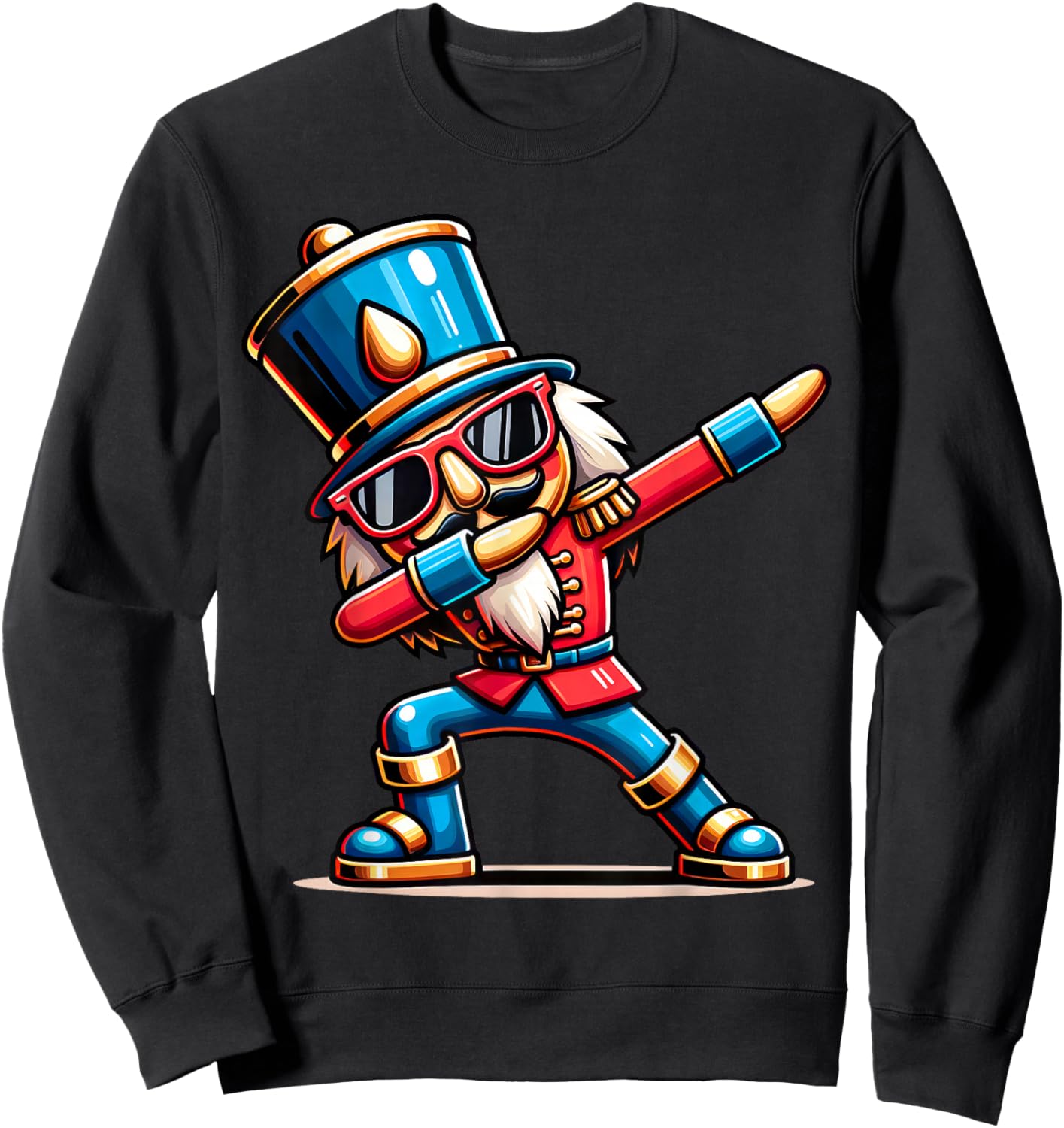 Christmas Nutcracker Dabbing Boys Santa Xmas Funny Sweatshirt - Sweatshirt | Black