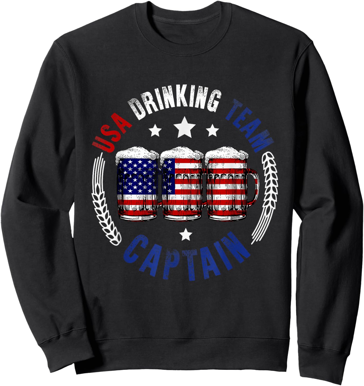 Drink Beer Can United States Flag Drinking American Team Sweatshirt - Sweatshirt | Black