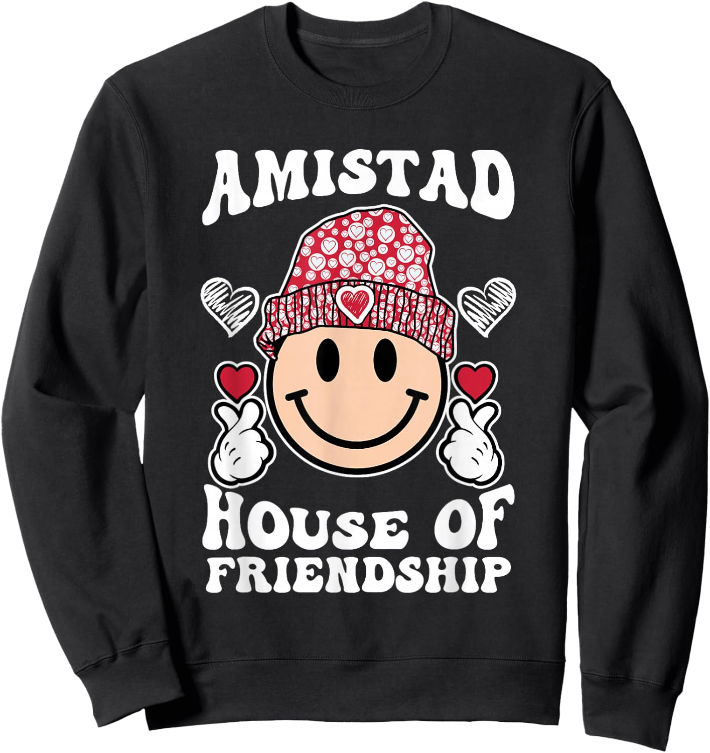 Amistad House Of Friendship Friendly School Spirit Kids Sweatshirt - Sweatshirt | Black