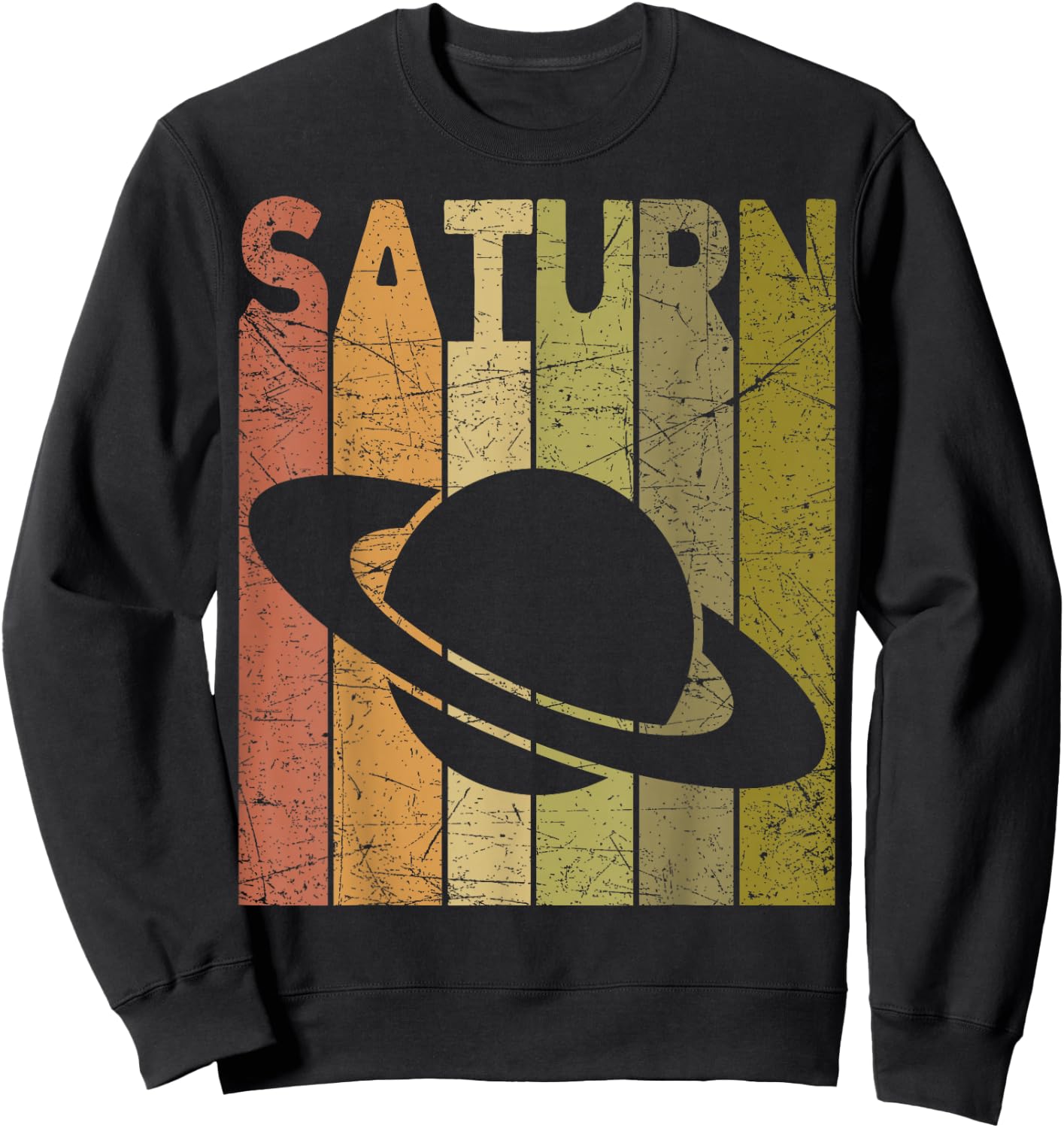 Saturn Vintage Saturn Planet Retro Space Nerd Sweatshirt - Sweatshirt | Black