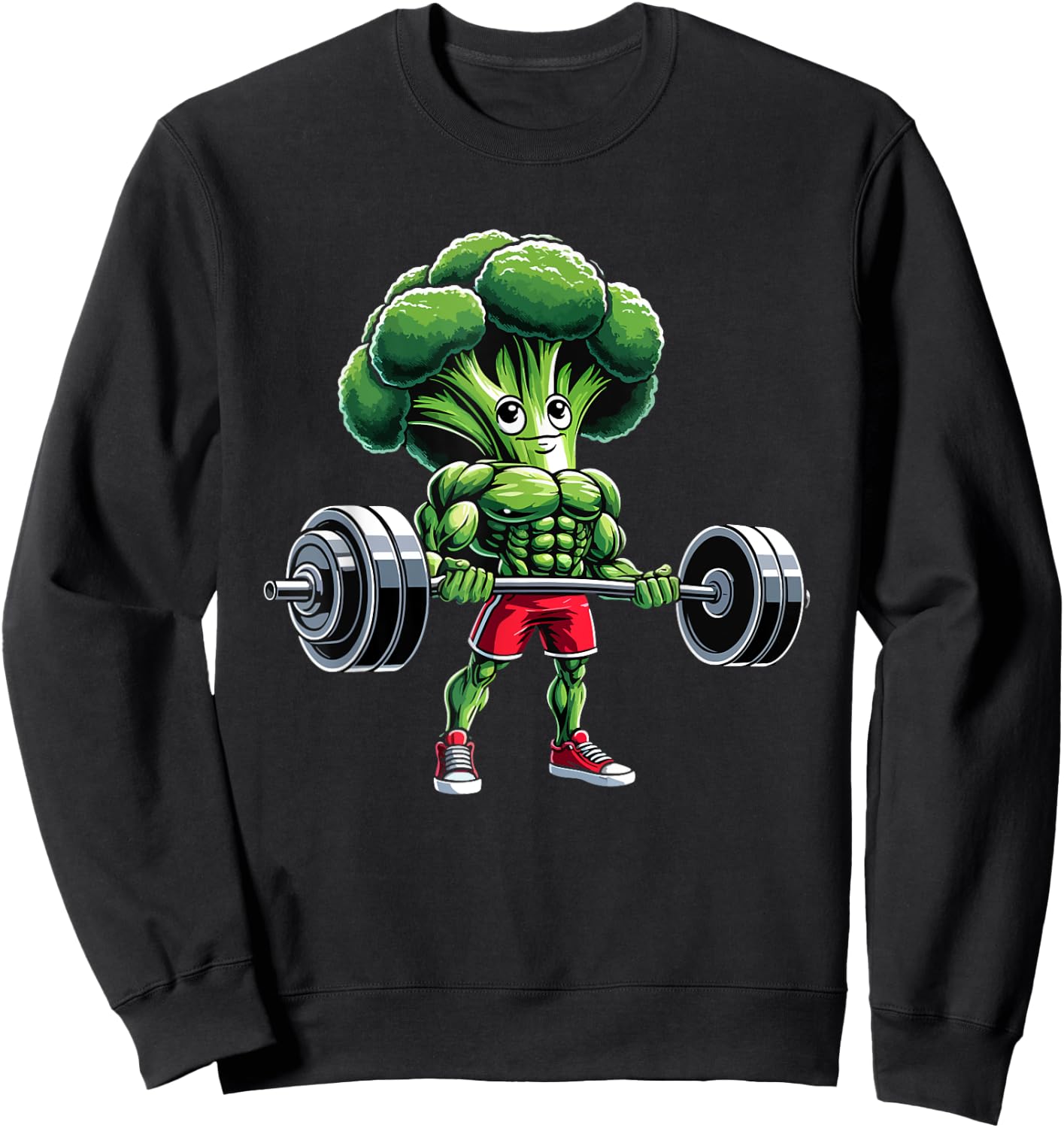 Broccoli Bodybuilding Workout Gym Weightlifter Funny Sweatshirt - Sweatshirt | Black