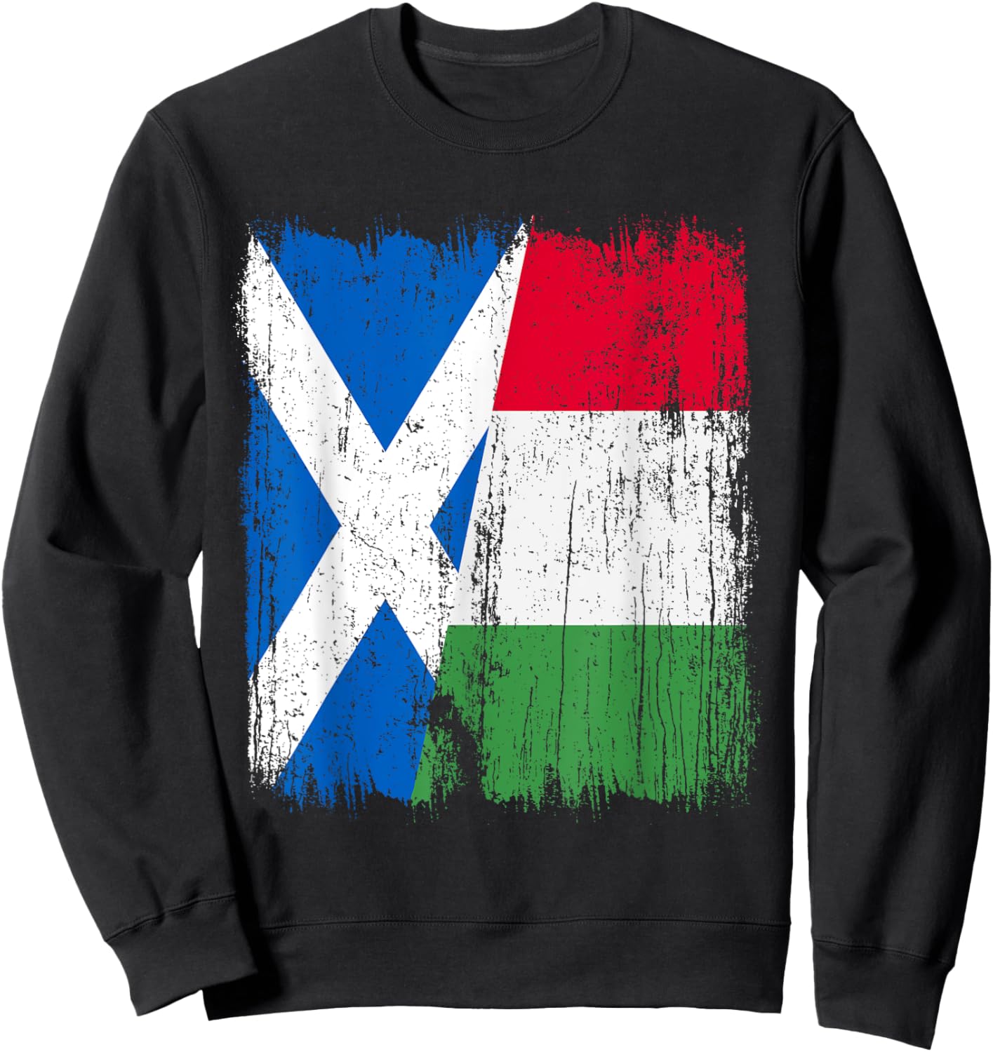 Scotland Italy Half Flag Proud Scottish Italian Pride Sweatshirt - Sweatshirt | Black