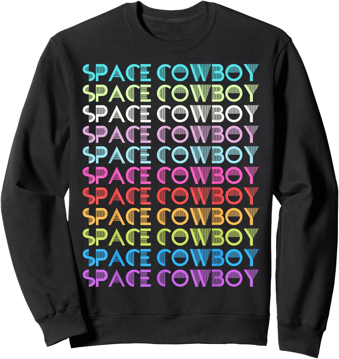 Howdy Cosmic Space Cow Boy Rodeo Country Vintage Western Sweatshirt - Sweatshirt | Black