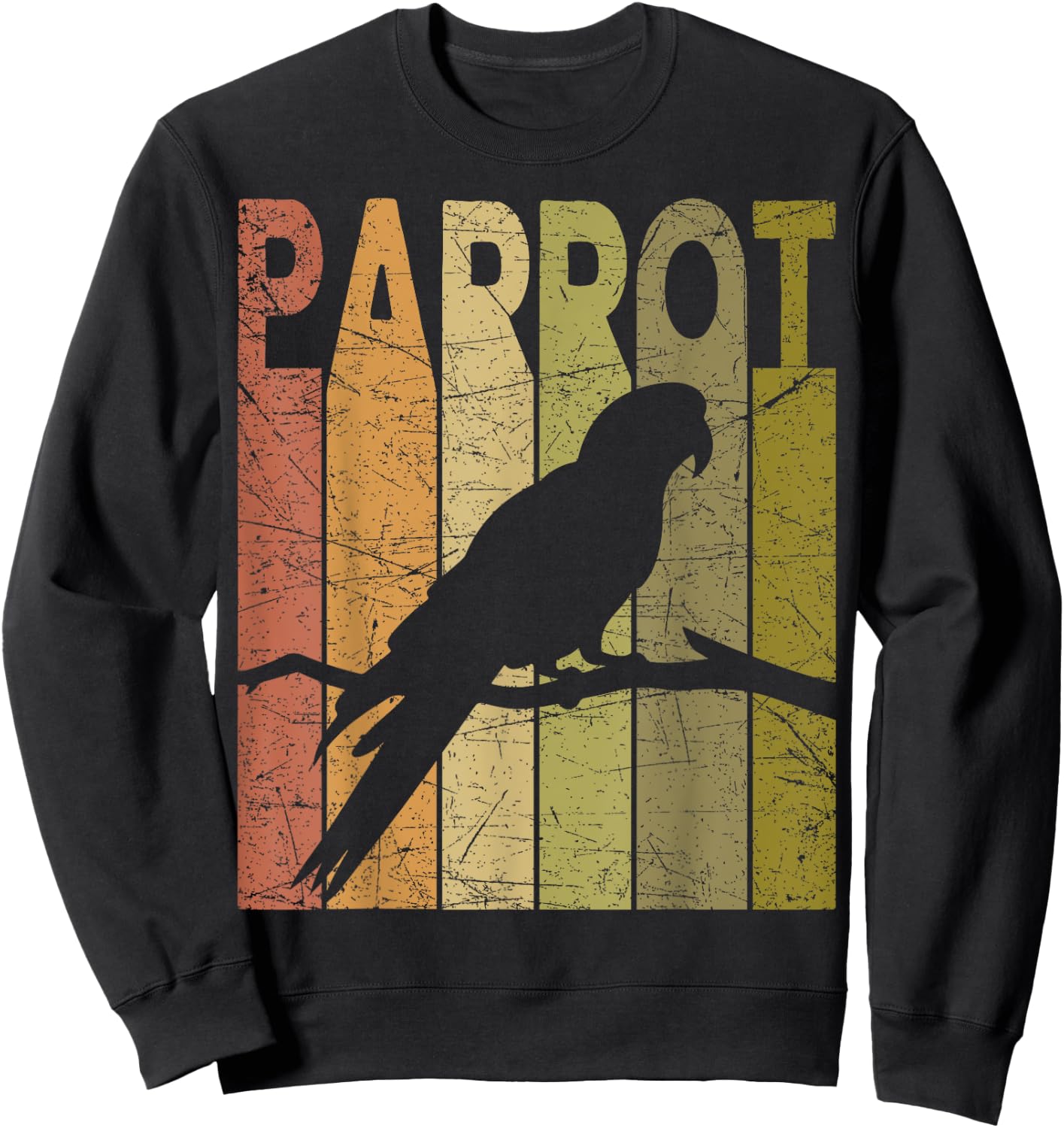 Parrot Vintage Birdwatching Parrot Retro Ornithology Birding Sweatshirt - Sweatshirt | Black
