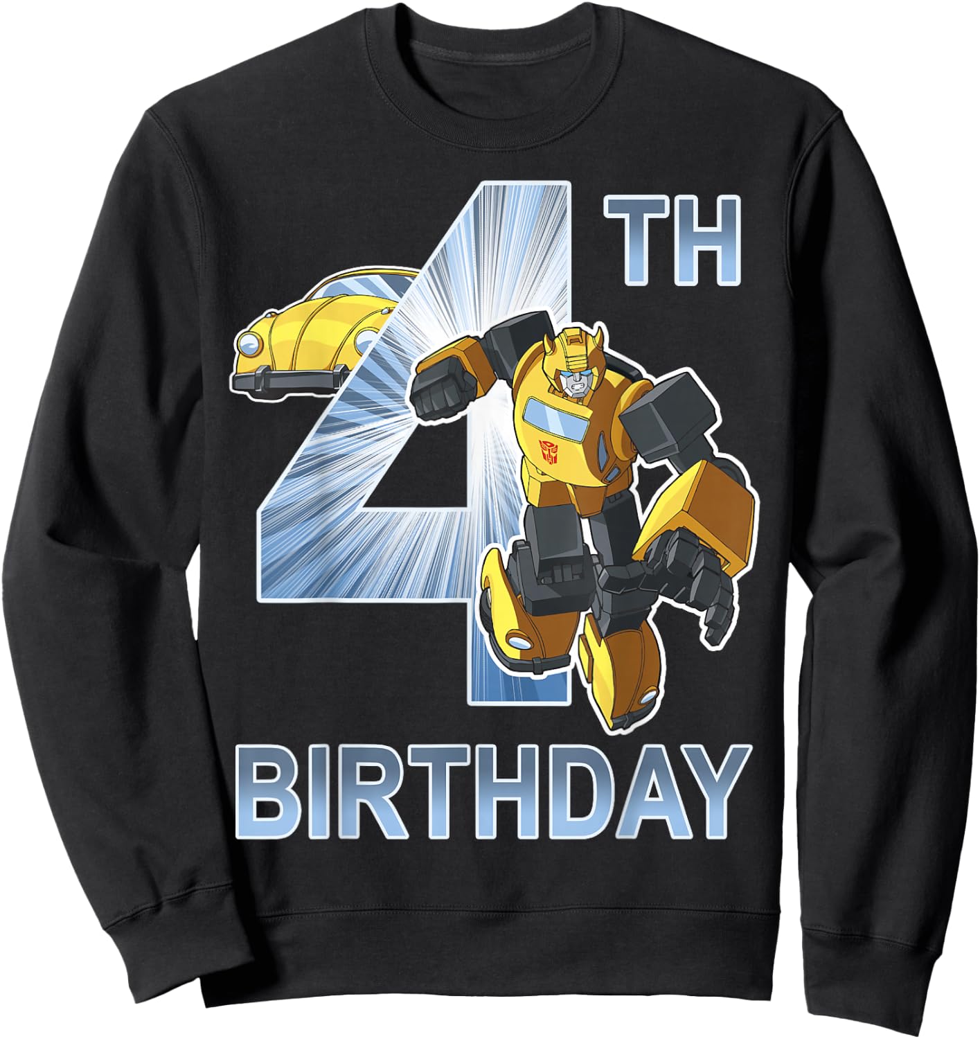 Transformers Bumblebee 4th Birthday Small Sweatshirt - Sweatshirt | Black