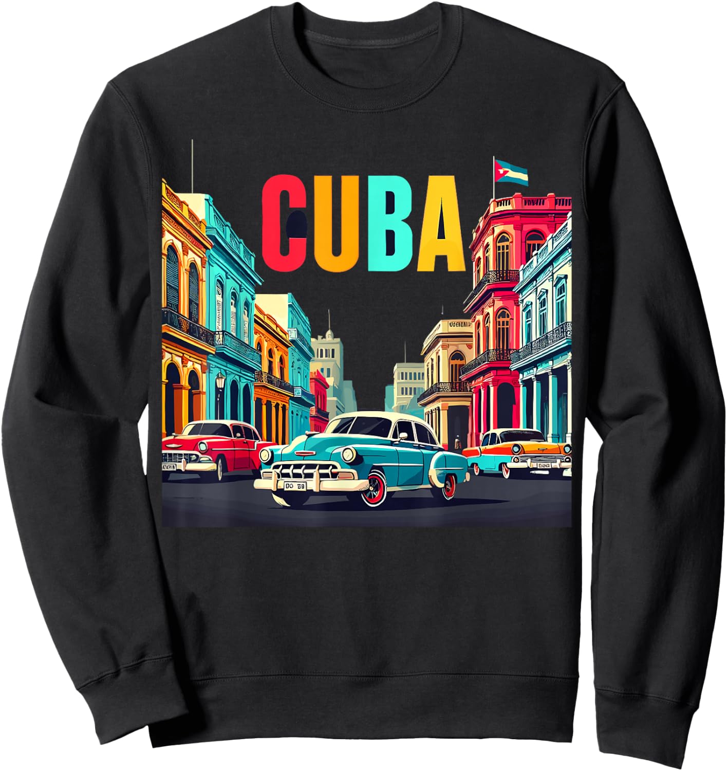 Cuba shirt 's Love Cuba Flag Design Cuban Roots Sweatshirt - Sweatshirt | Black