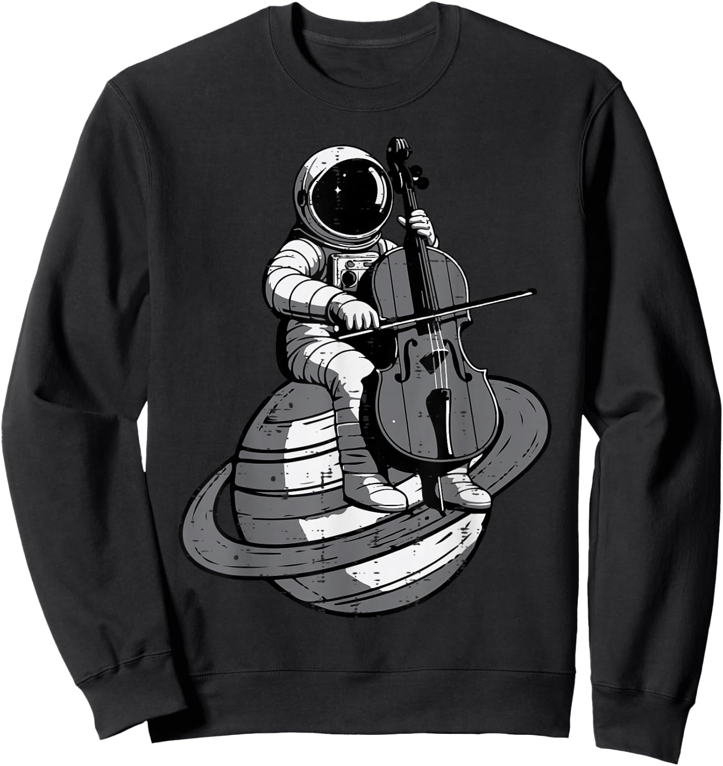 Astronaut Playing Cello Planet Space Music Men Women Kids Sweatshirt - Sweatshirt | Black