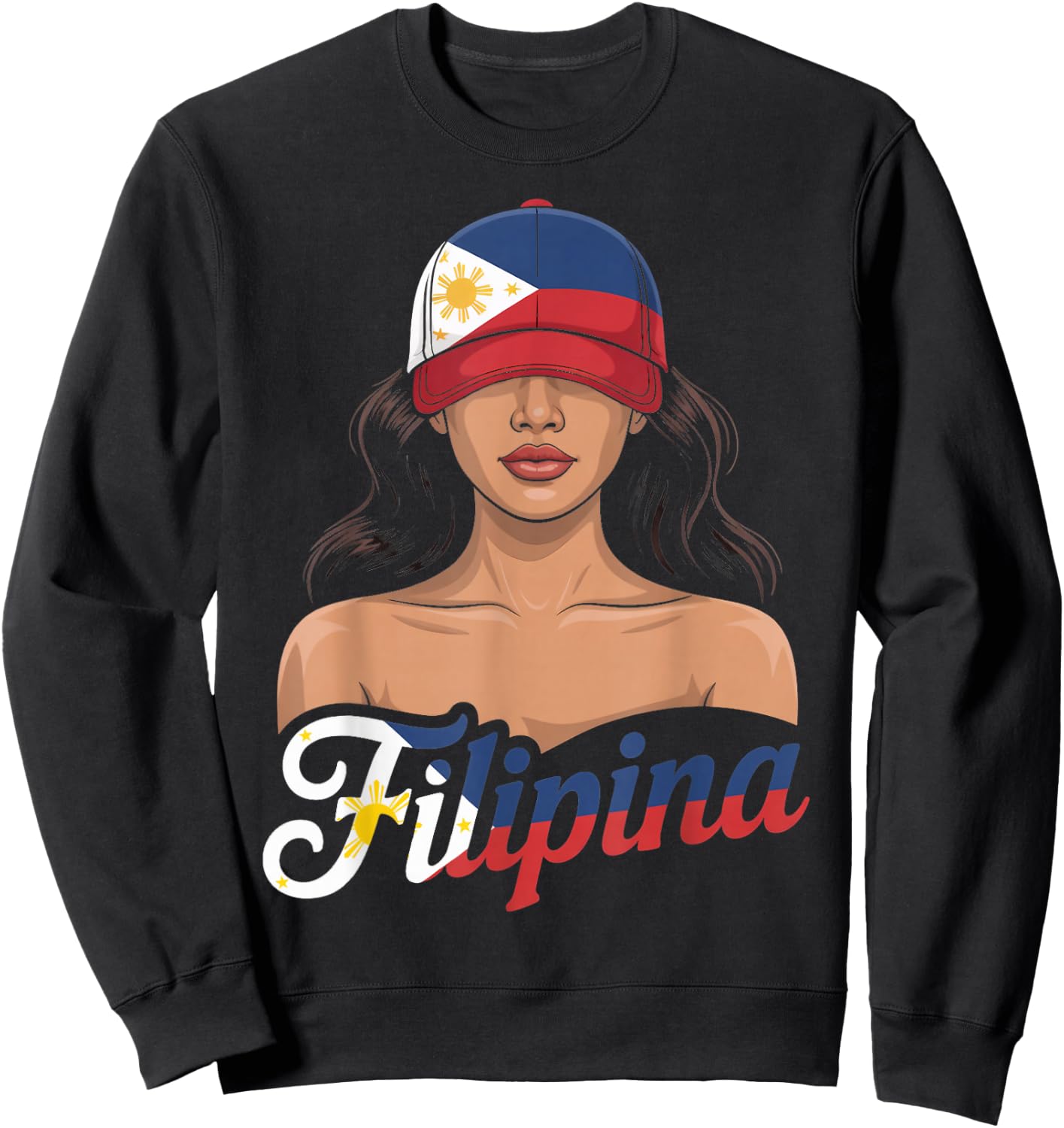 Filipina Girl Pinoy Pinay Filipino Country Philippines Sweatshirt - Sweatshirt | Black