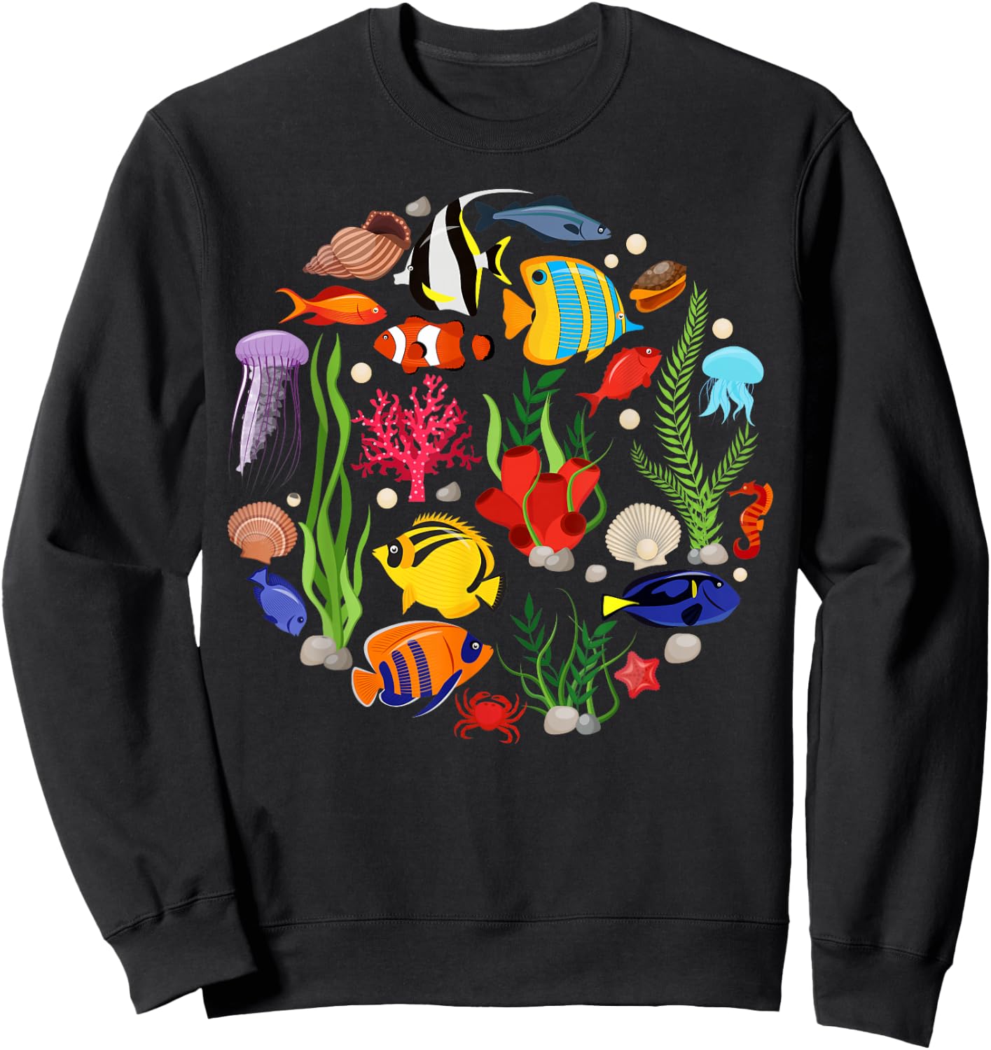 Cute Sea Animal Oceans Clownfish Aquarium Toddler Boy Girl Sweatshirt - Sweatshirt | Black