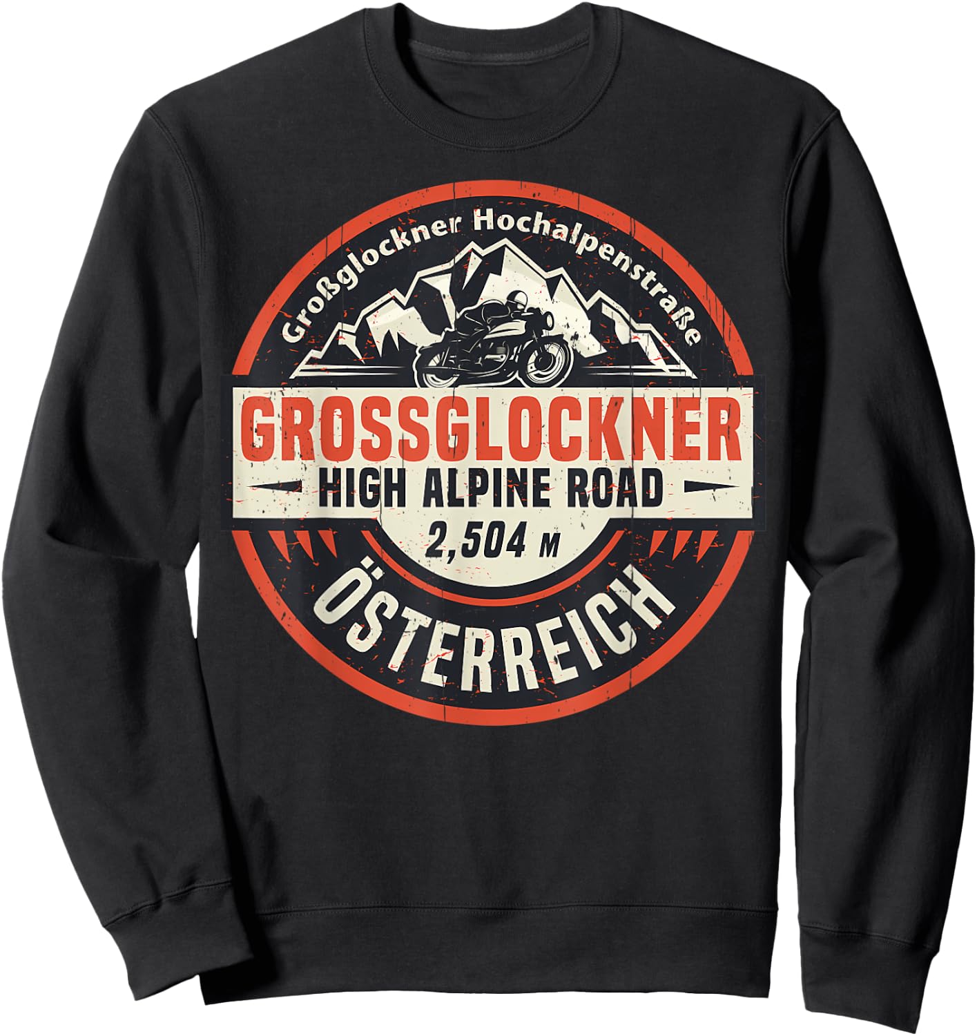 Vintage Grossglockner High Alpine Road In Spring Mountain Sweatshirt - Sweatshirt | Black