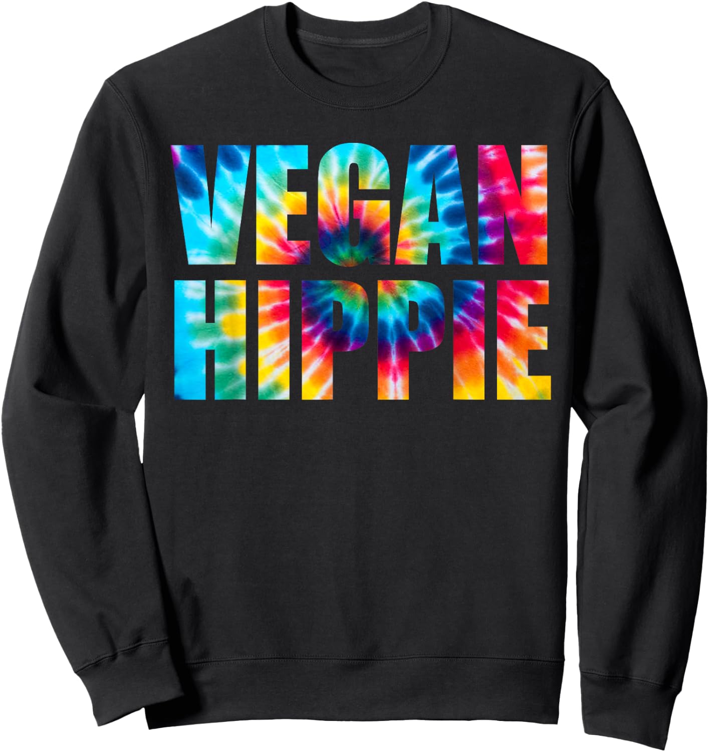 Vegan Hippie TieDye T Shirt Sweatshirt - Sweatshirt | Black