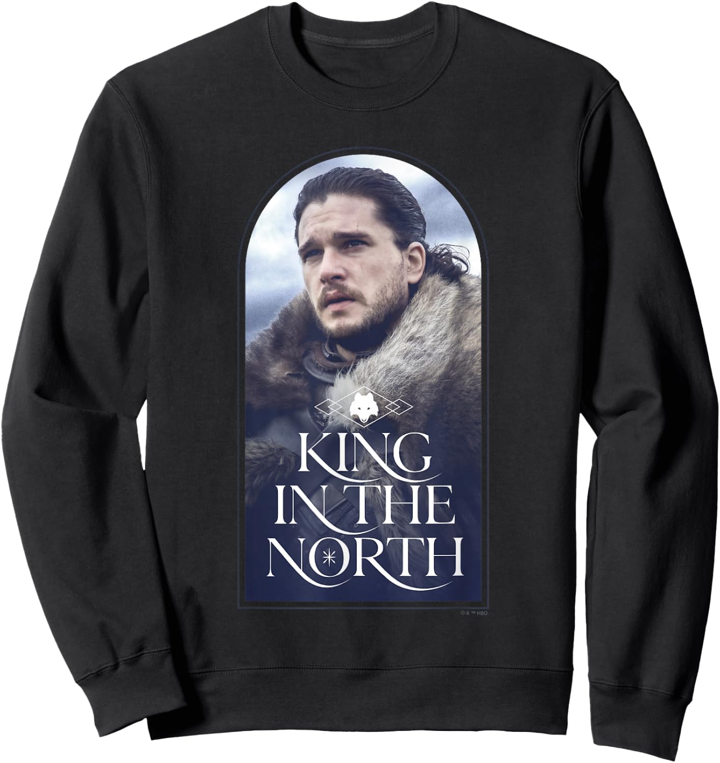 Game Of Thrones Jon Snow King In The North Cinematic Arch Sweatshirt - Sweatshirt | Black