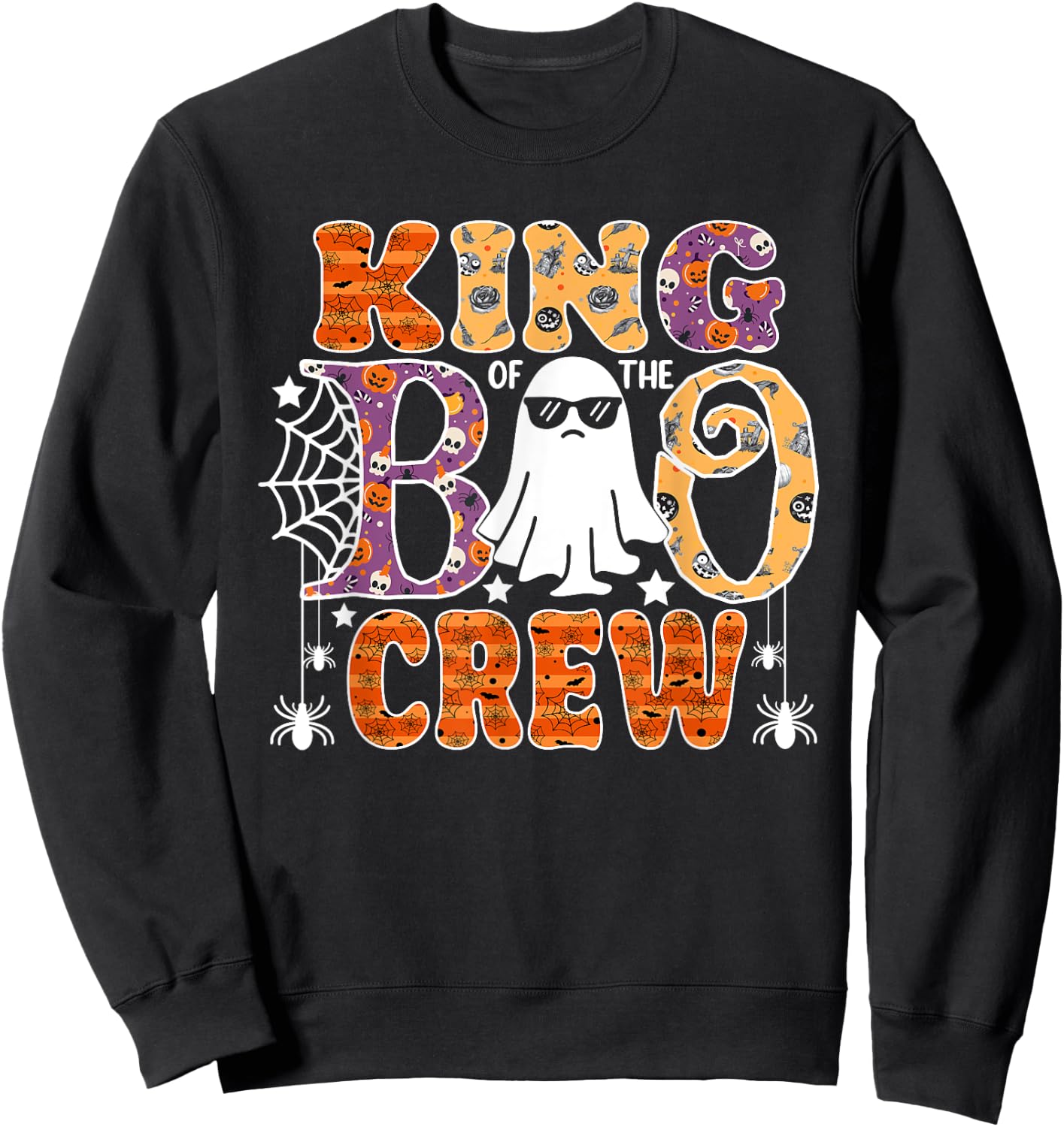 King Of The Boo Crew Funny Halloween Family Matching Sweatshirt - Sweatshirt | Black