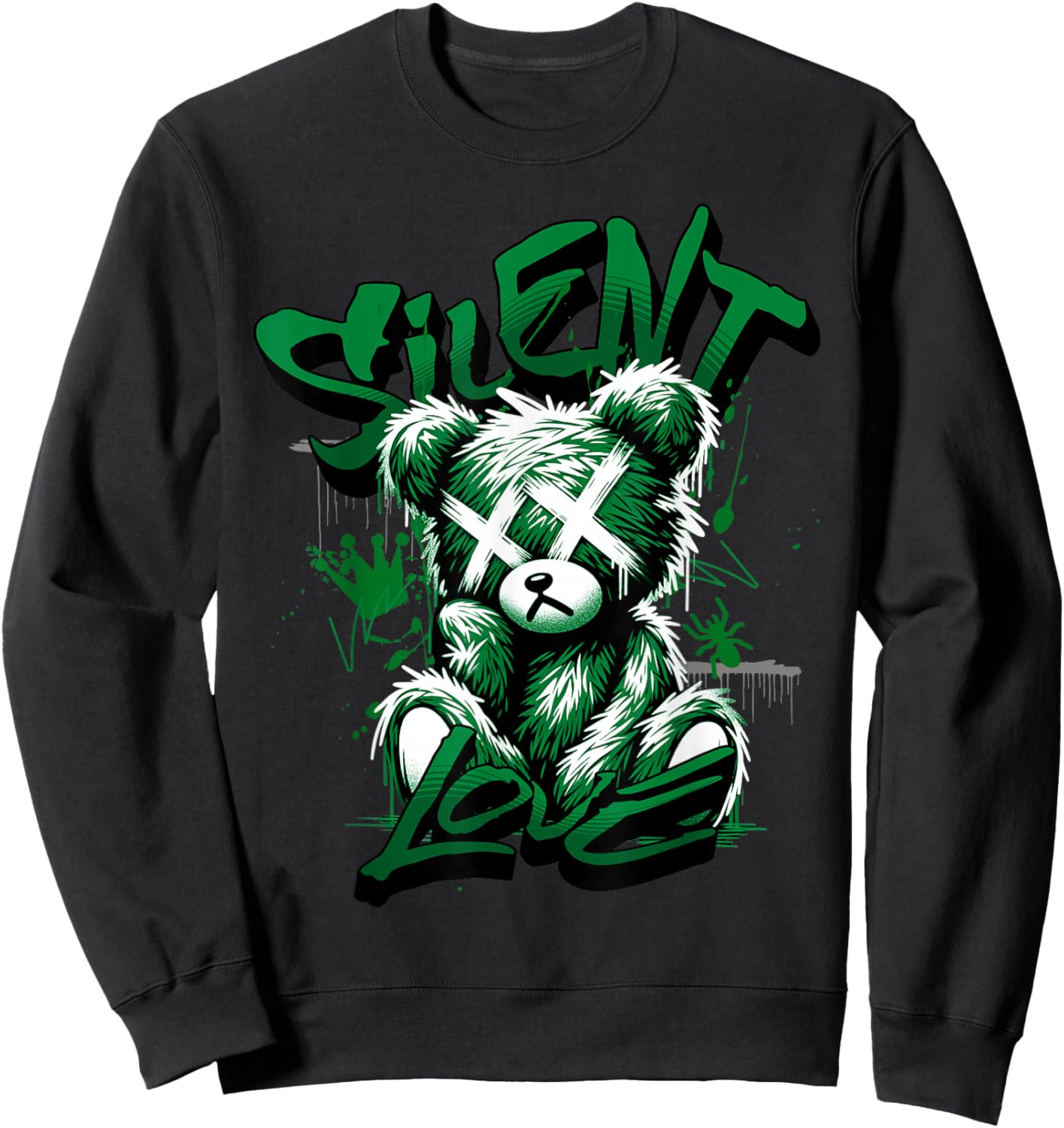 Silent Love Lucky Green 5s Matching Women Sweatshirt - Sweatshirt | Black