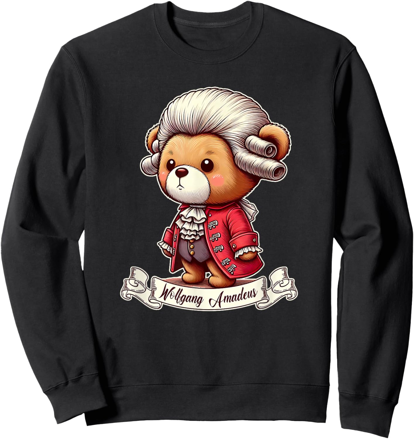 Wolgang Amadeus Mozart Shirt Cute Teddy Bear Classical Music Sweatshirt - Sweatshirt | Black