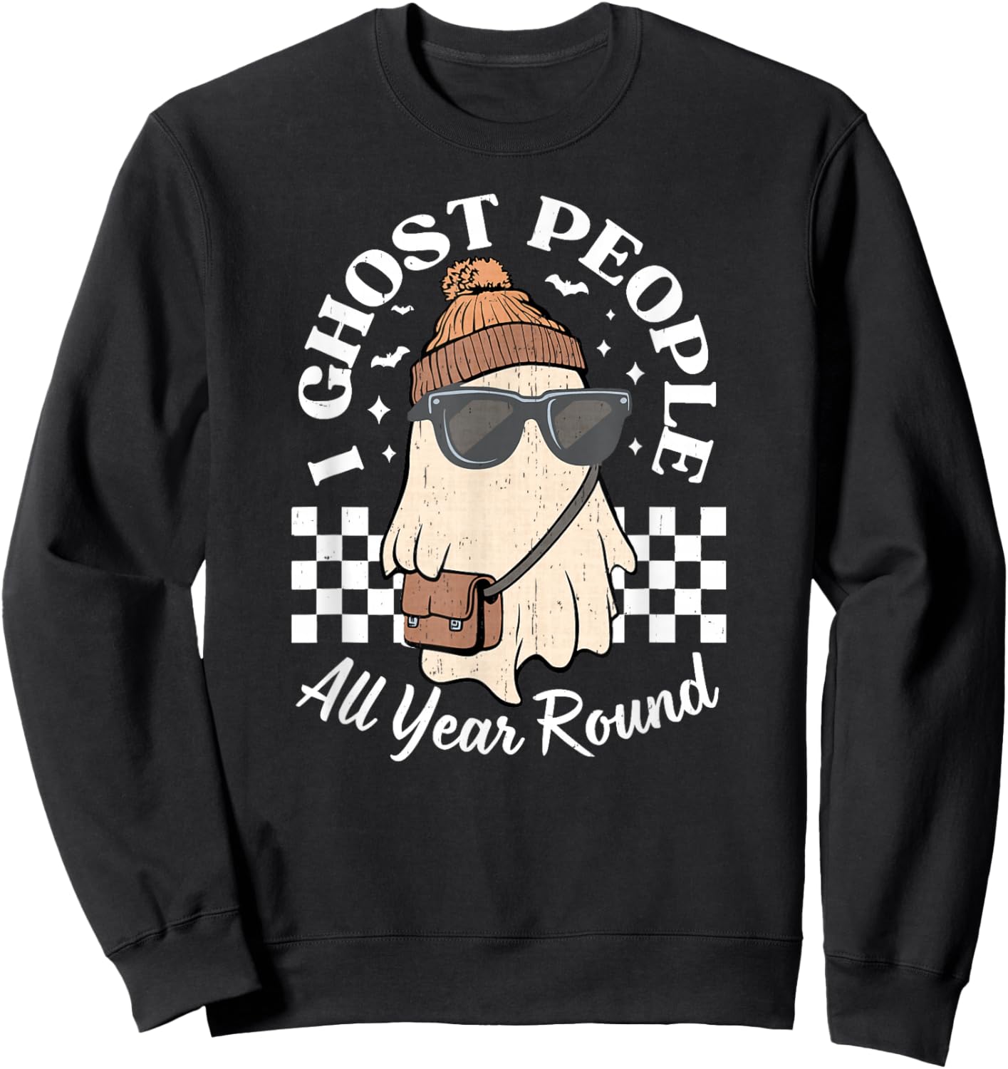 I Ghost People All Year Round Funny Ghost Sweatshirt - Sweatshirt | Black