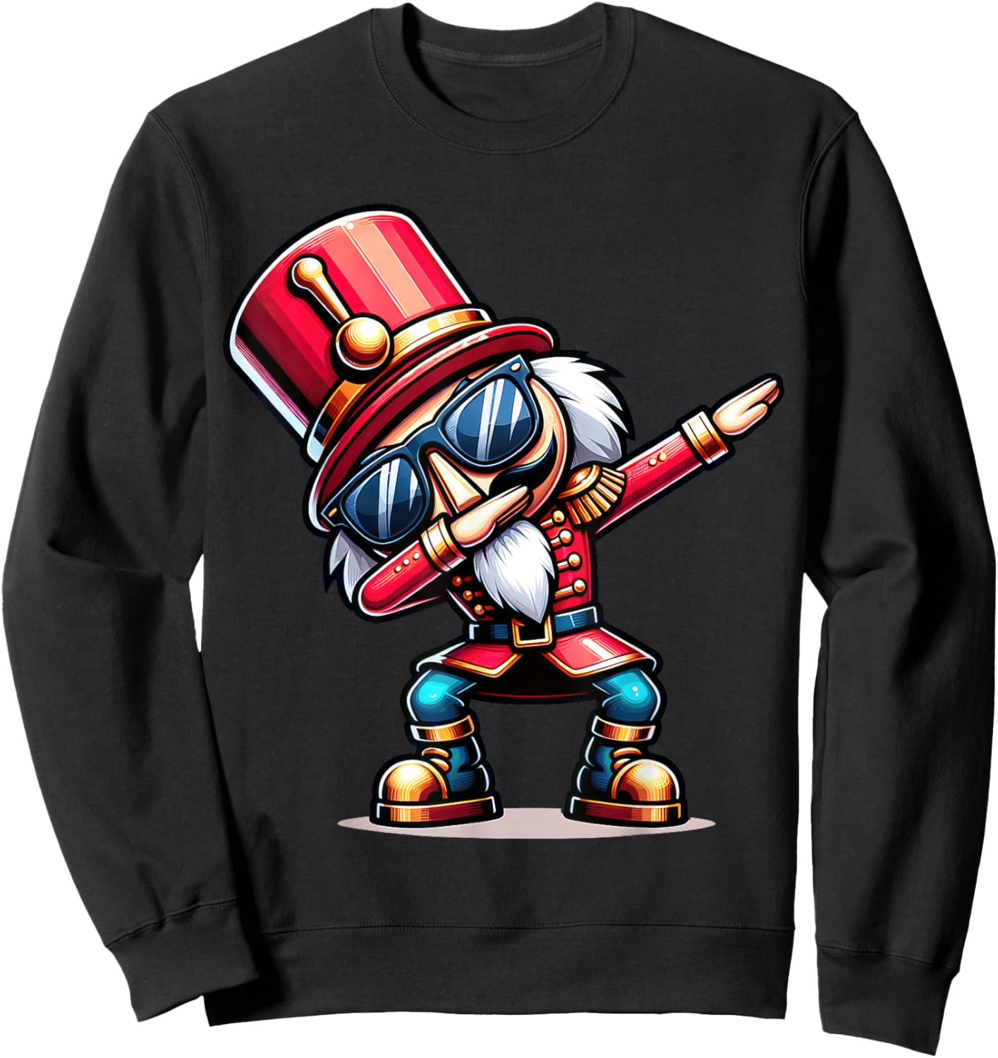 Christmas Nutcracker Dabbing Boys Santa Xmas Funny Sweatshirt - Sweatshirt | Black