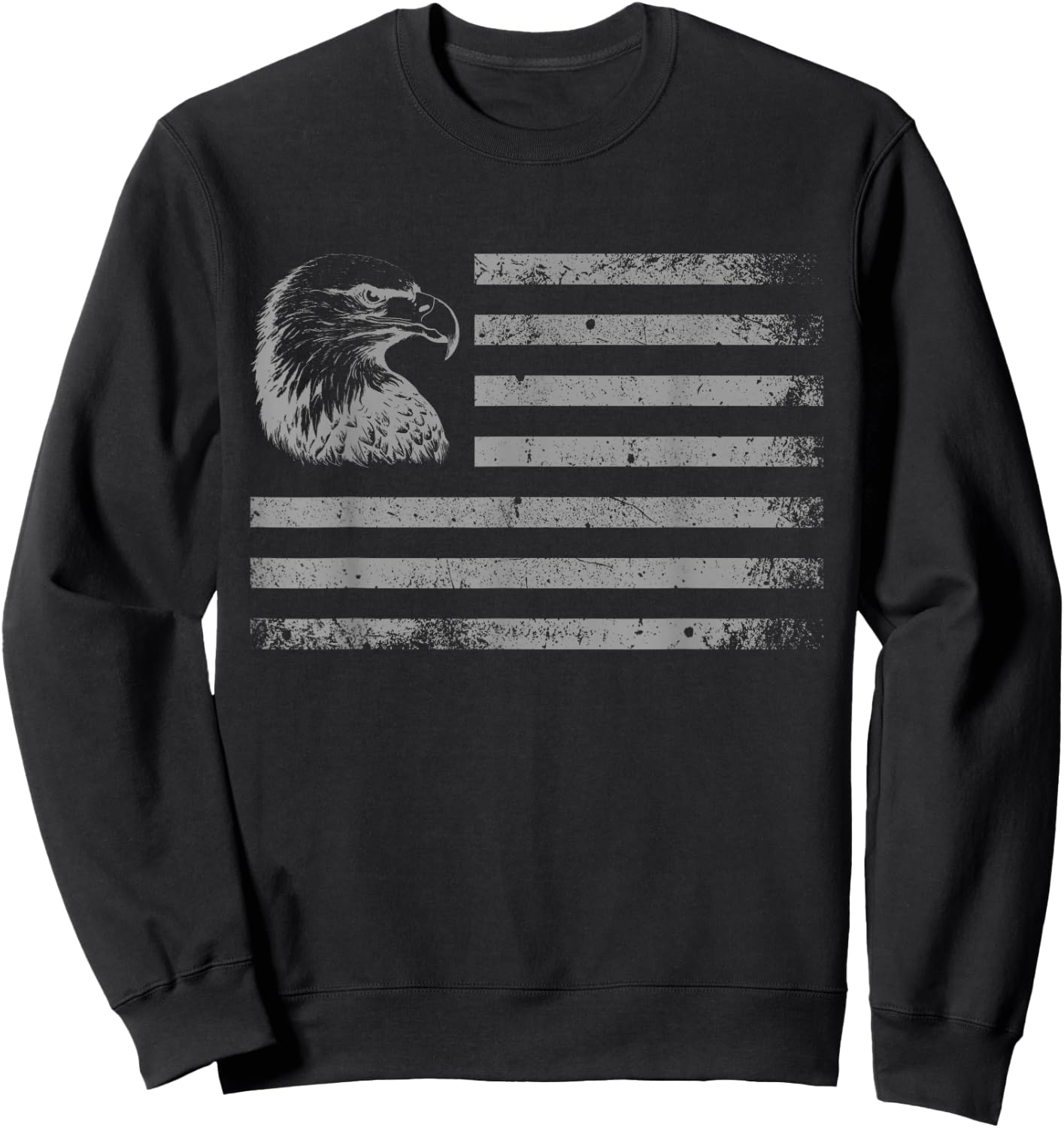 American Flag Patriotic Eagle 4th of July USA Flag Graphic Sweatshirt - Sweatshirt | Black
