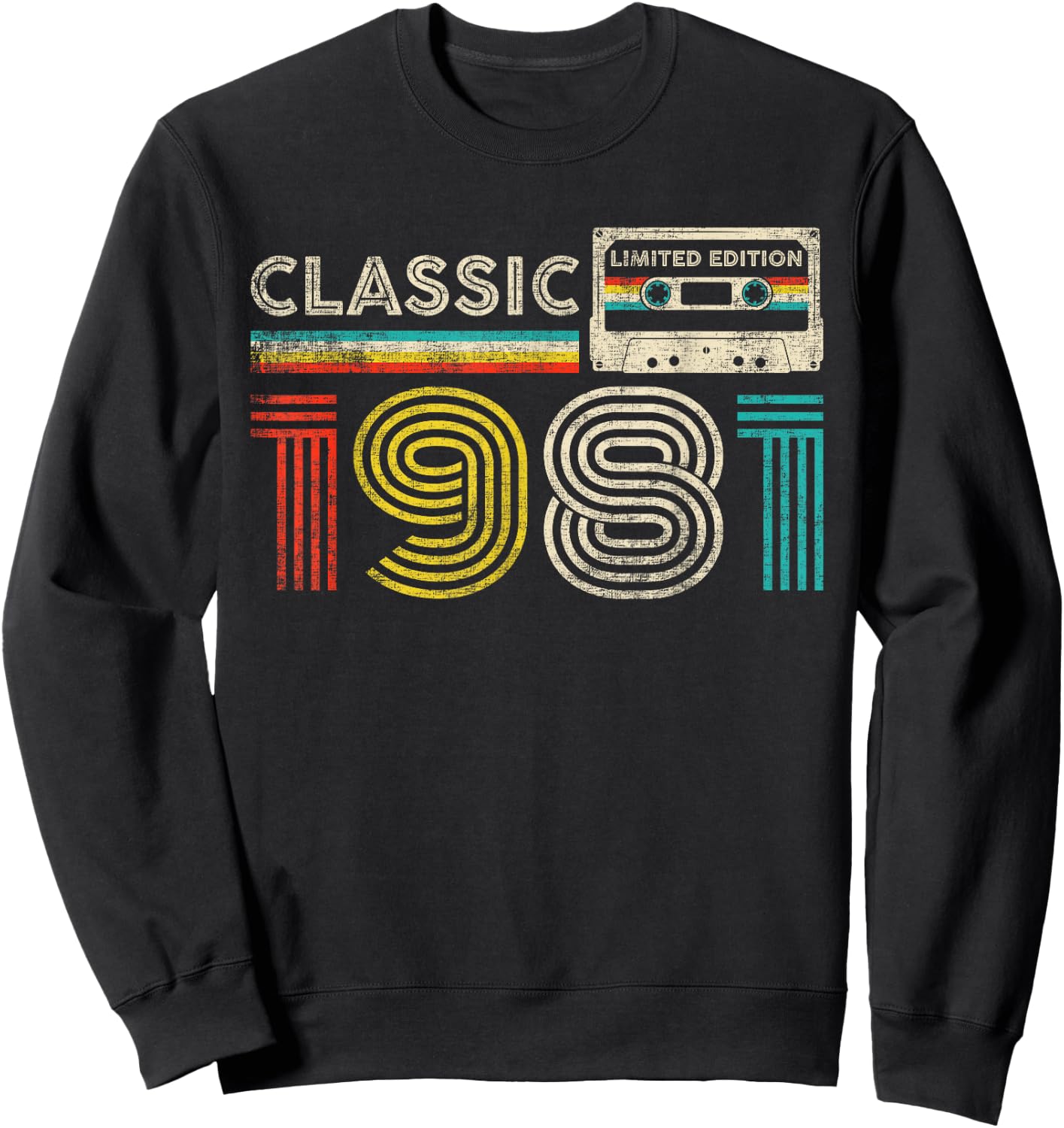 Classic 1981 Vintage 1981 Cassette Tape Men Women Birthday Sweatshirt - Sweatshirt | Black