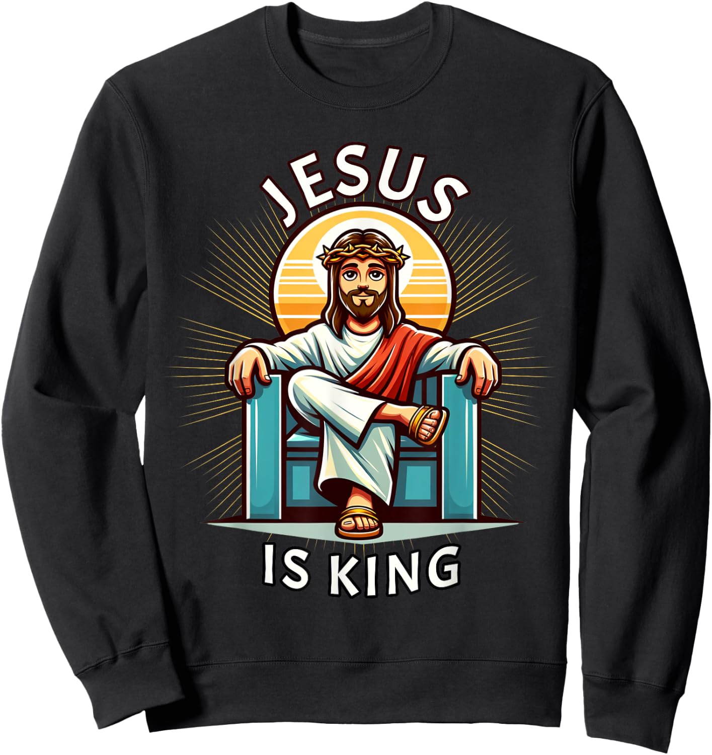 Jesus is King of Christian Faith Sweatshirt - Sweatshirt | Black