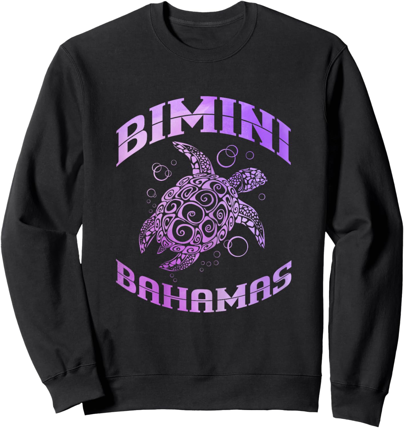 Bimini Bahamas Sea Turtle Beach Vacation Summer Sweatshirt - Sweatshirt | Black