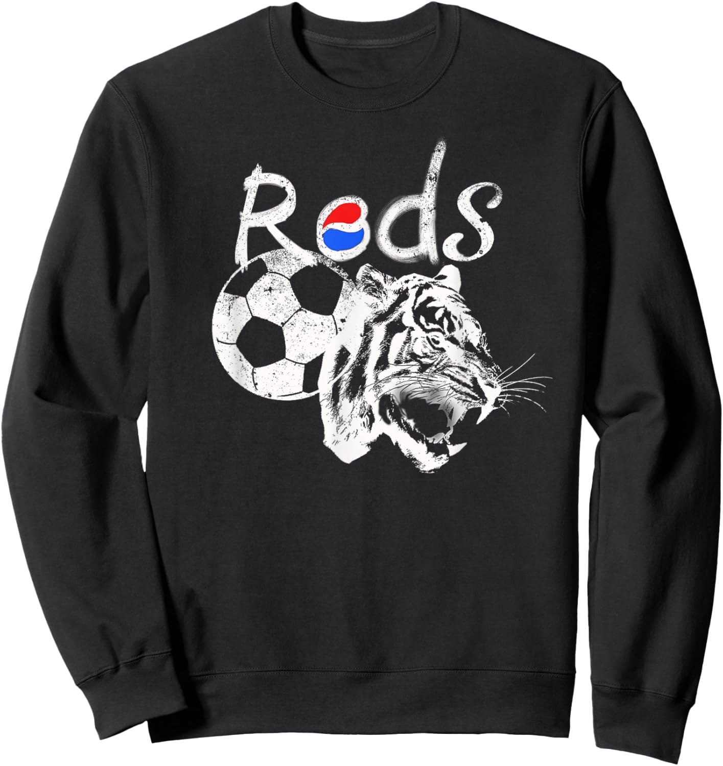 Korean Soccer red with Tiger and Korean Flag Sweatshirt - Sweatshirt | Black