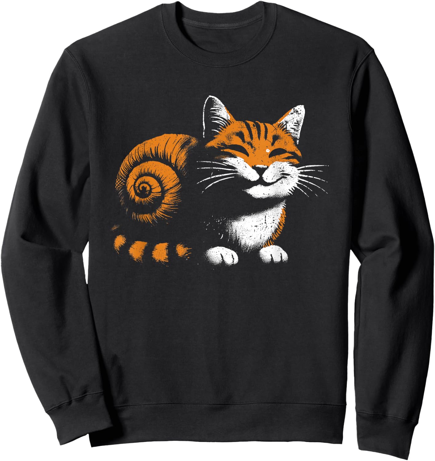 Cat Snail - Vintage Funny Graphic 2 in 1 Cat Snail Lover Sweatshirt - Sweatshirt | Black