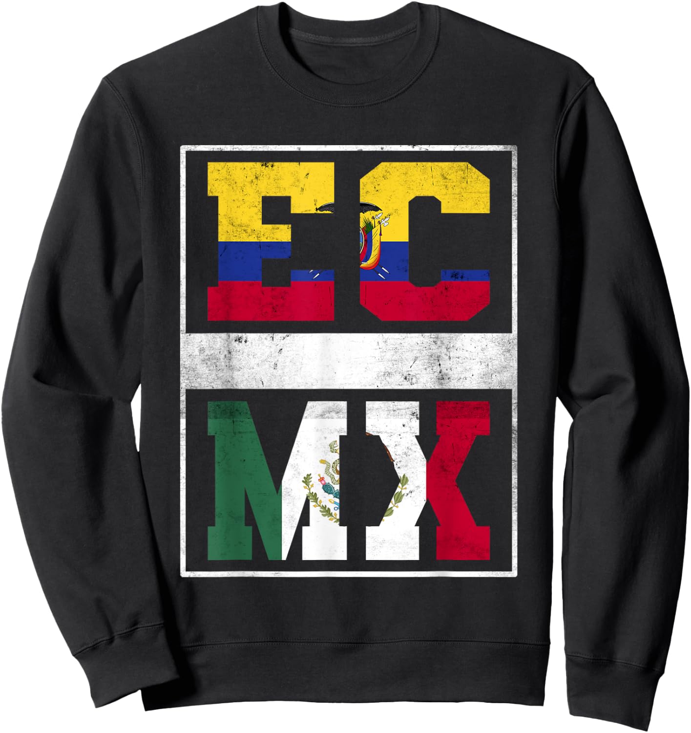 Ecuador and Mexico Mix Ecuadorian Mexican Roots Sweatshirt - Sweatshirt | Black